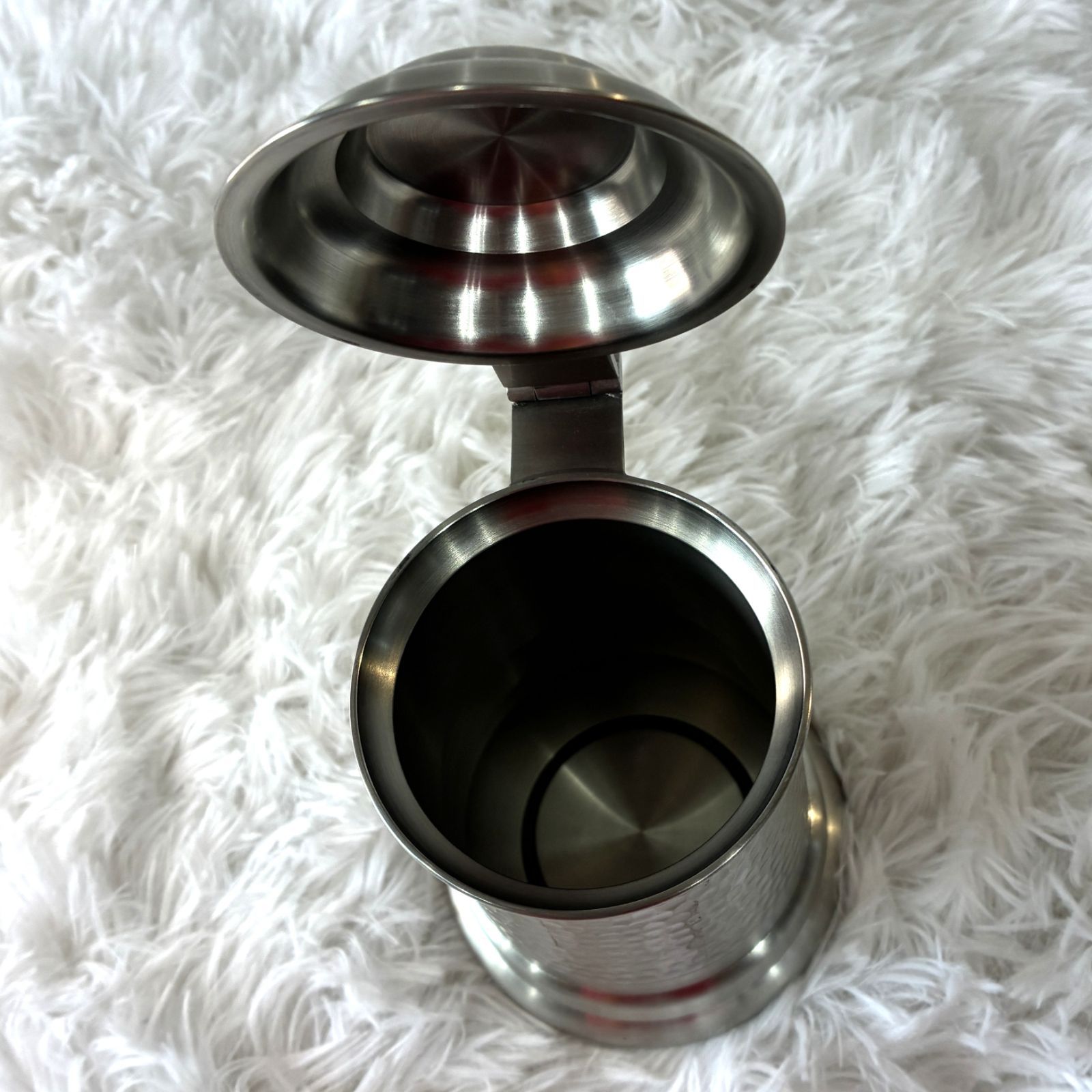 超美品】錫半 ピューター 蓋付きジョッキ タンブラー ビアマグ 酒器