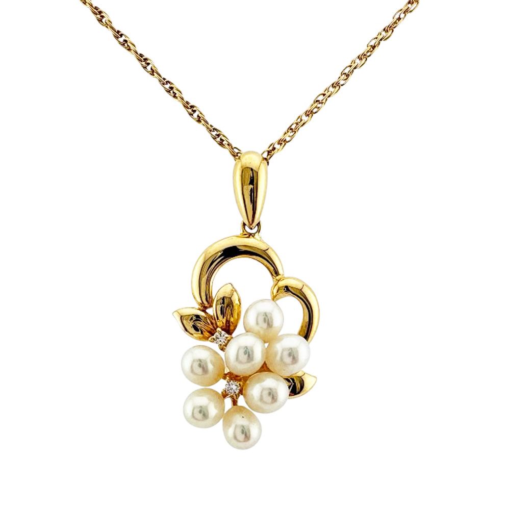 タサキ ネックレス 18金 K18イエローゴールド ダイヤモンド レディース TASAKI 中古 タサキ