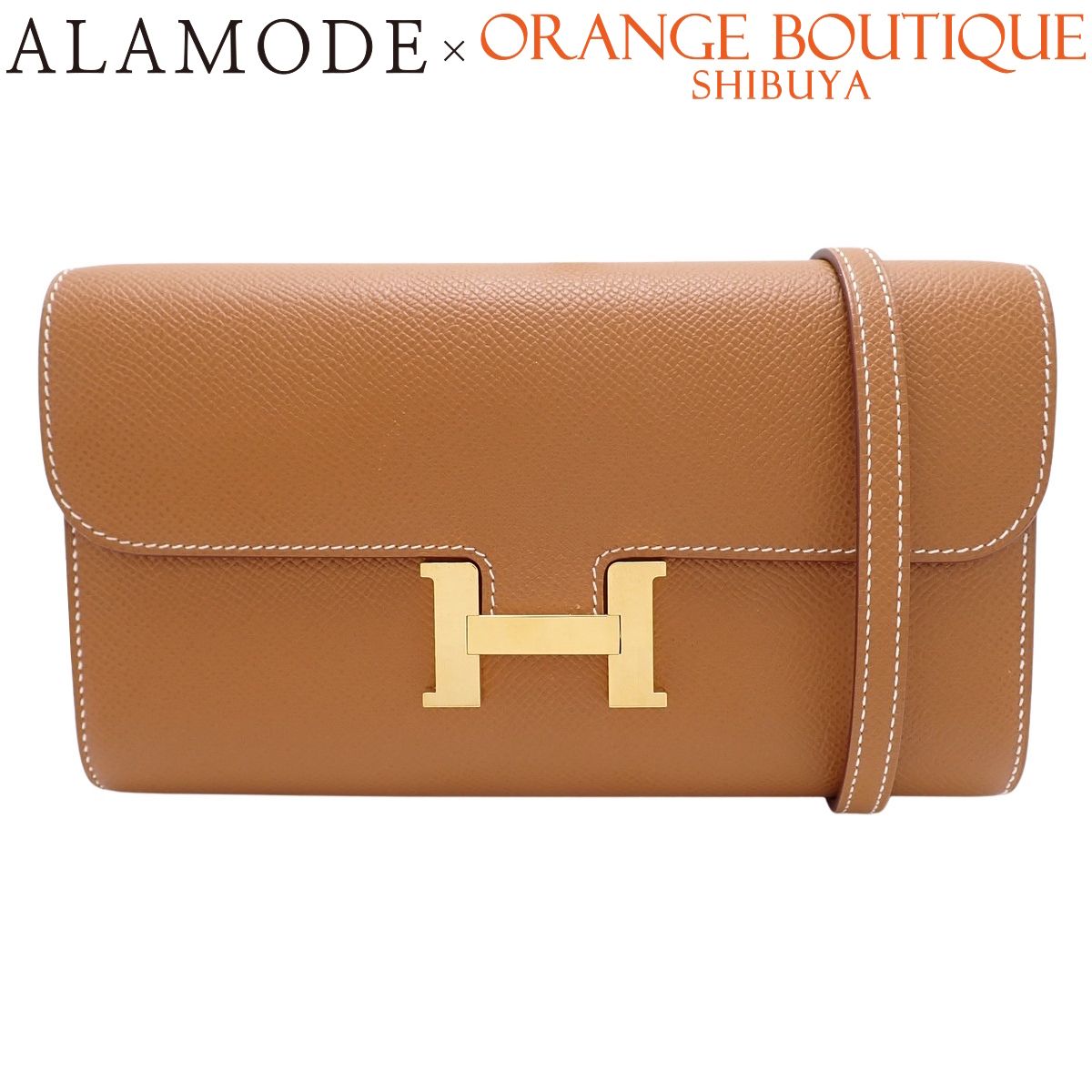 HERMES(エルメス) コンスタンスロング トゥーゴー ゴールド ブラウン茶 ヴォーエプソン ゴールド金具 U刻印 ロングウォレット 2WAY 長財布 ショルダー クラッチ レディース 40802202991【中古】【アラモード】