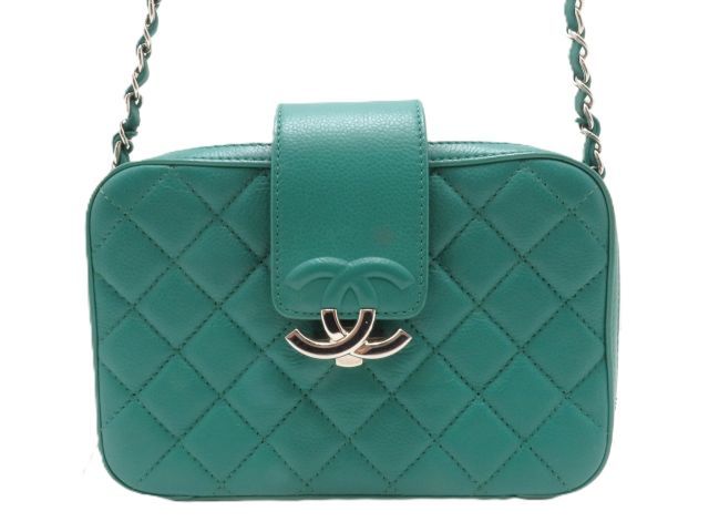 CHANEL シャネル バッグ マトラッセ チェーンショルダー グリーン/SV キャビア ﾊﾞｯｸﾞ ショルダーバッグ マットキャビアスキン グリーン レディース【中古】