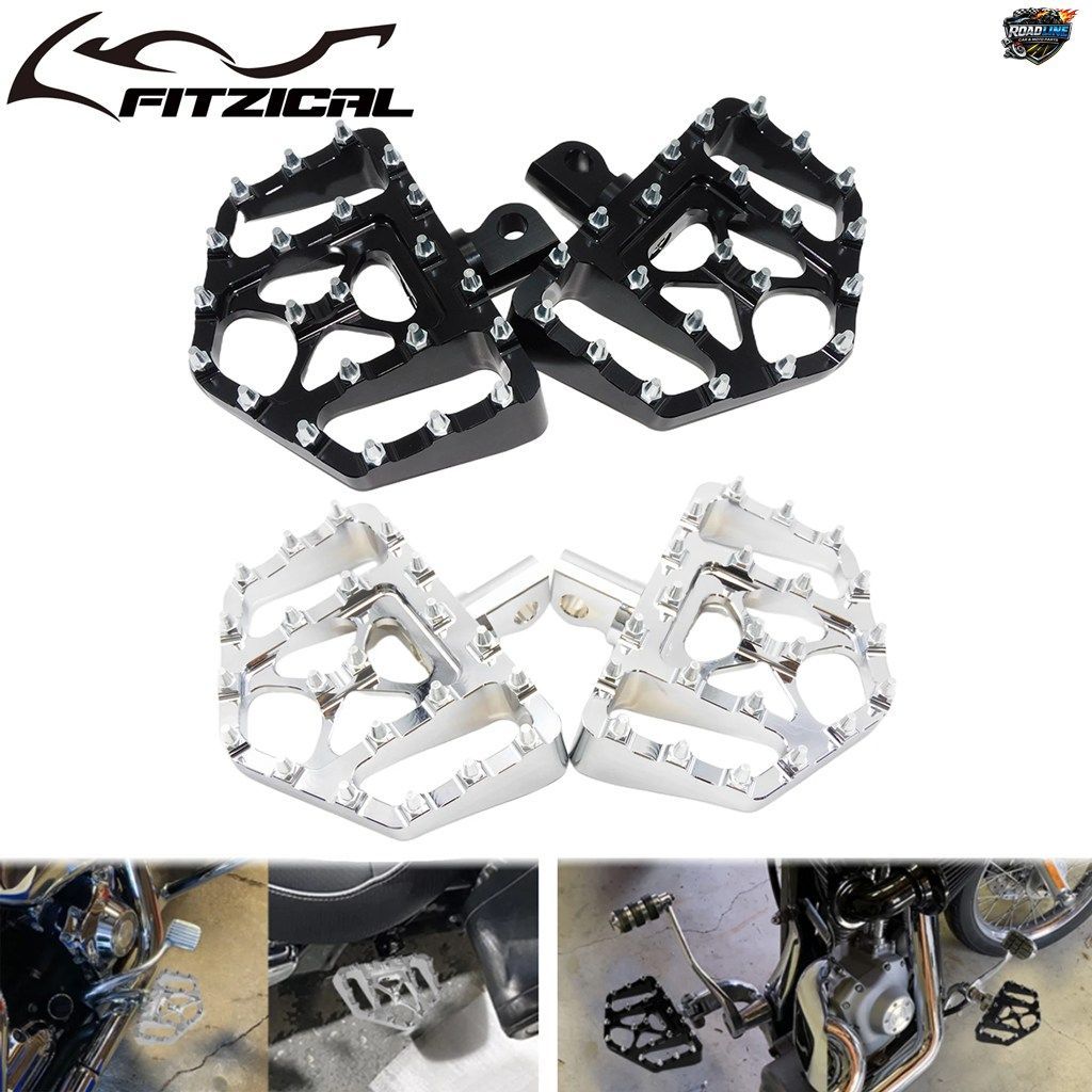 ハーレーダビッドソン ソフテイル ダイナ ツーリング ロードキング スポーツスター XL883 チョッパー用ワイドフットペグ フットレスト ペダ