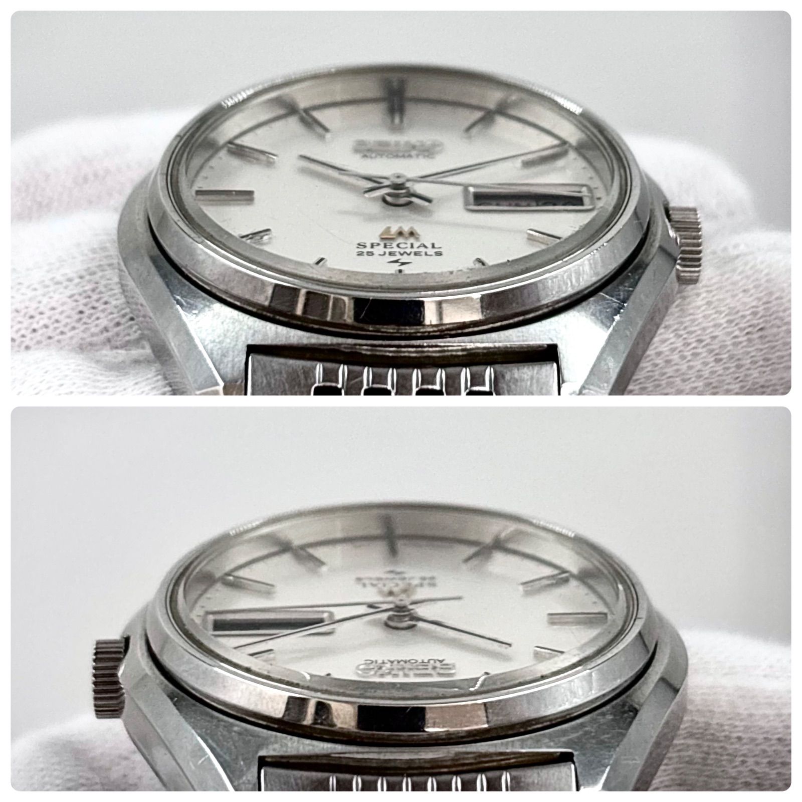 【稼働/純正ブレス】SEIKO/セイコー LM Special/ロードマチック スペシャル 腕時計 自動巻き/AT デイデイト 25石 絹目/変わり文字盤 1974年11月製造 japan vintage
