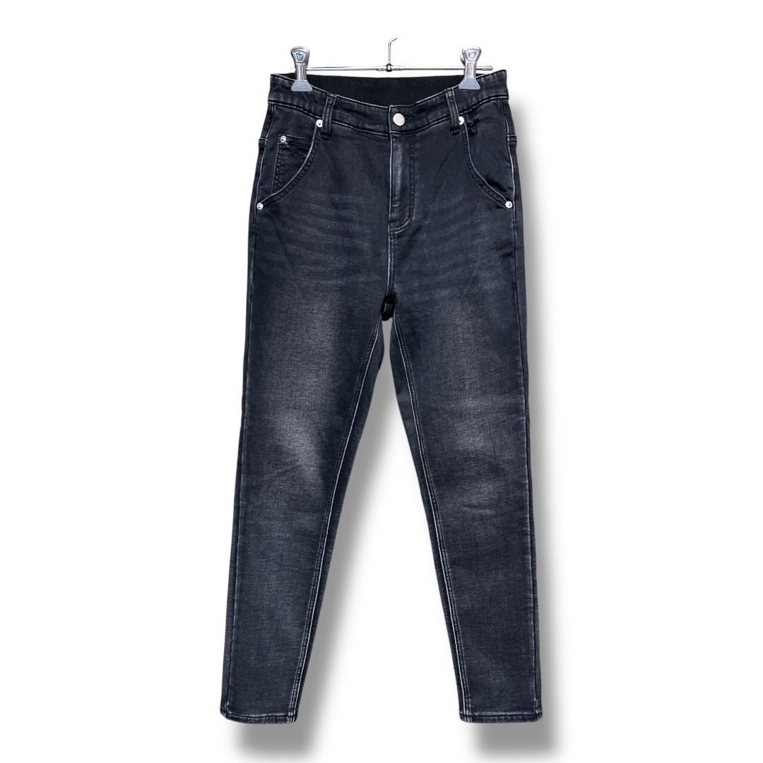 INDKNIT インディニット スキニーデニムパンツ ストレッチ パンツ INDIMARK ジーパン ジーンズ レディース サイズS ブラック ゴーゴー古着久喜倉庫店 19 No K2233