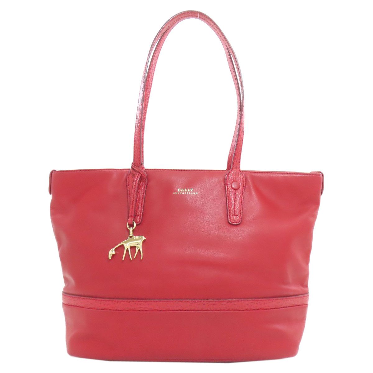 美品 BALLY バリー　 レザートートバッグ  レッド ボルドー BALLY バリー ロゴ トートバッグ レザー レディース [中古] - メルカリ