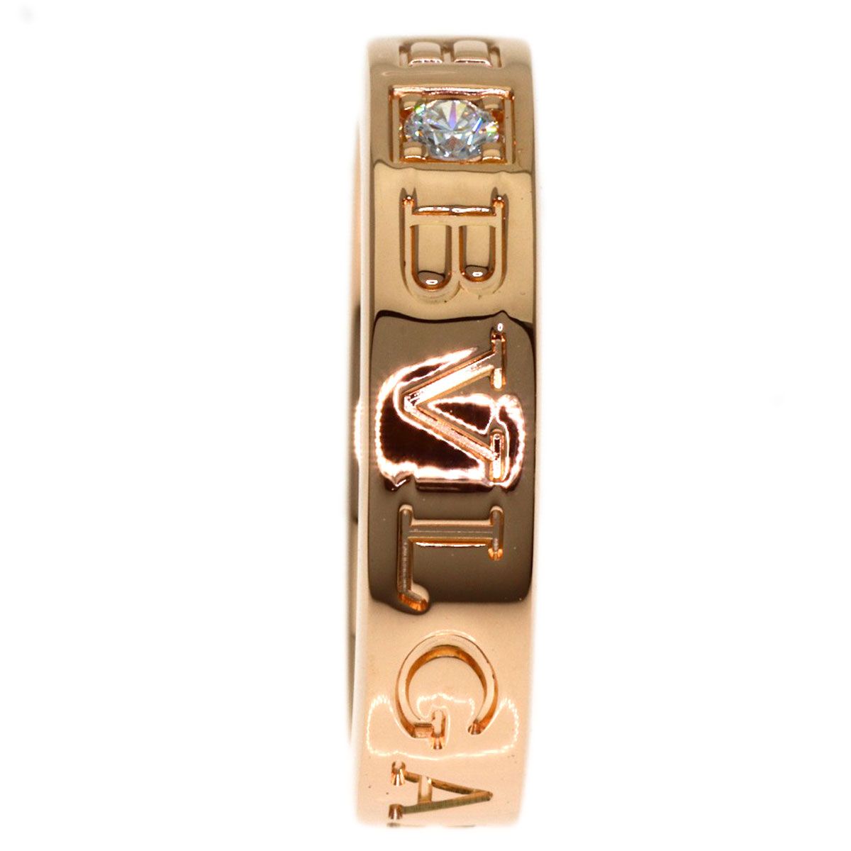 BVLGARI ブルガリ ダブルロゴ 1P ダイヤモンド リング・指輪 K18PG 