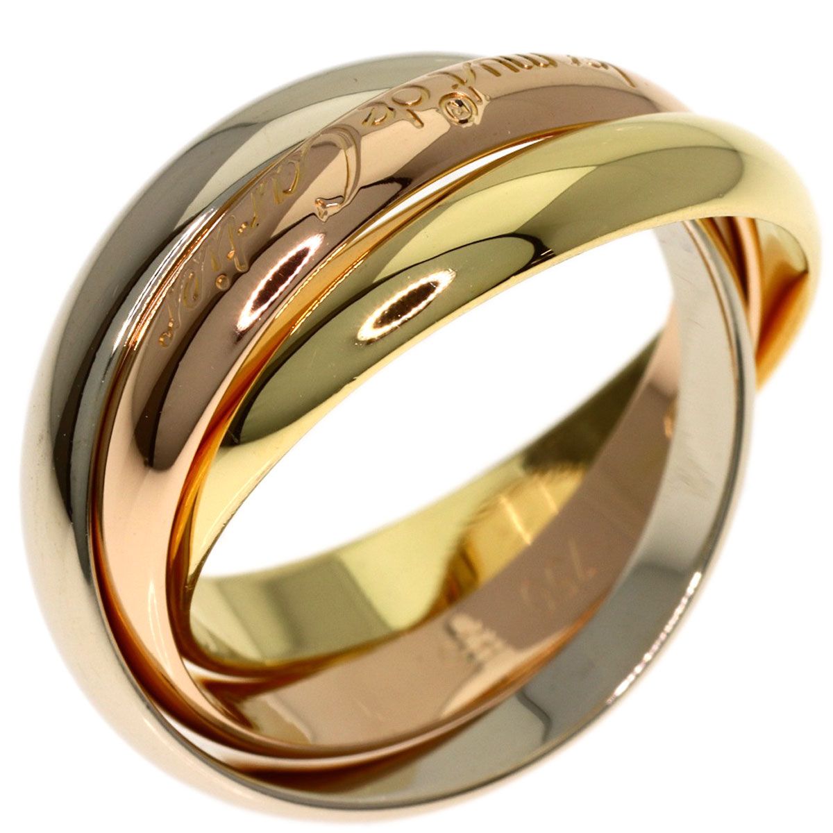CARTIER カルティエ トリニティ MM #55 リング・指輪 K18YG K18WG