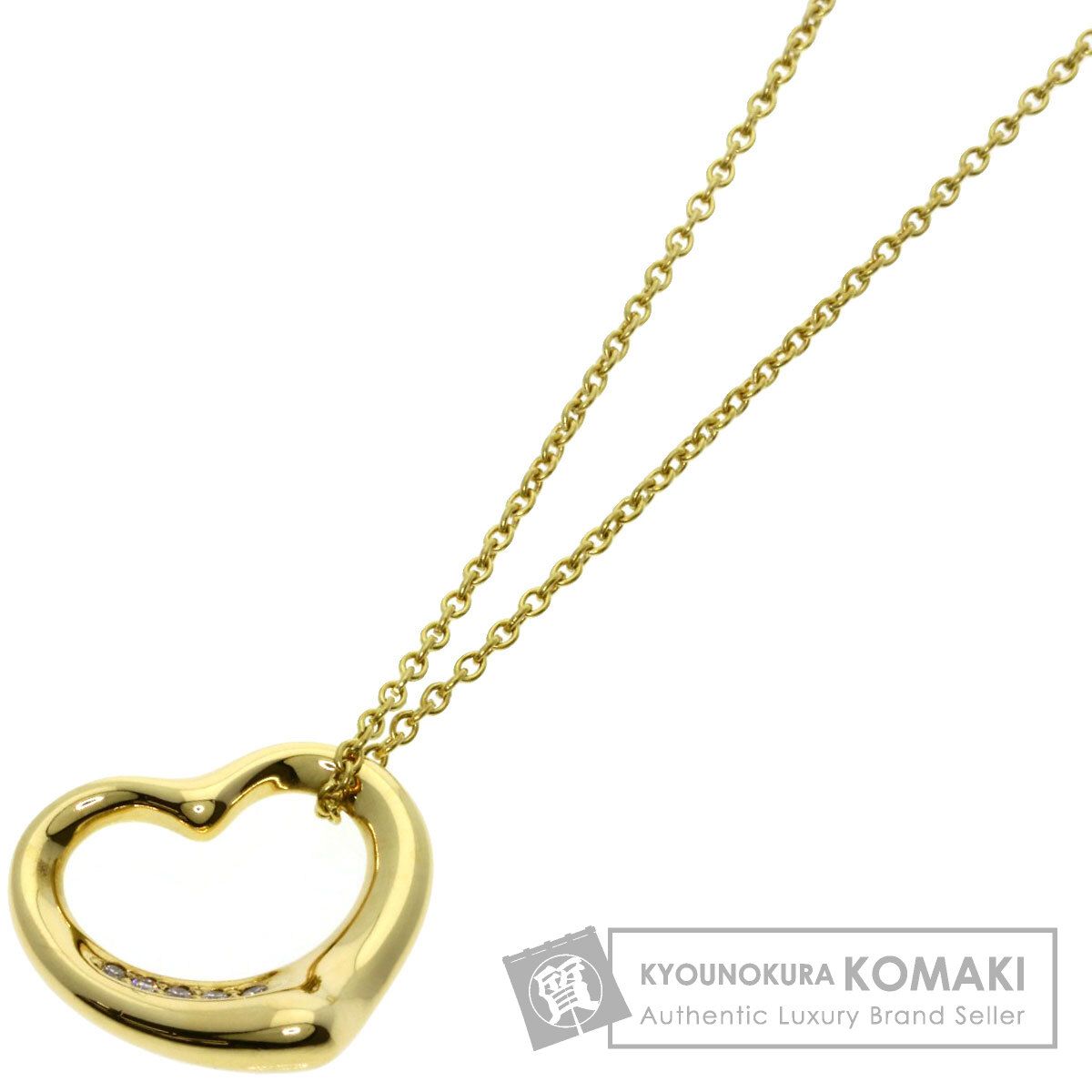 TIFFANY&Co. ティファニー オープンハート 5P ダイヤモンド ネックレス K18YG レディース [中古]