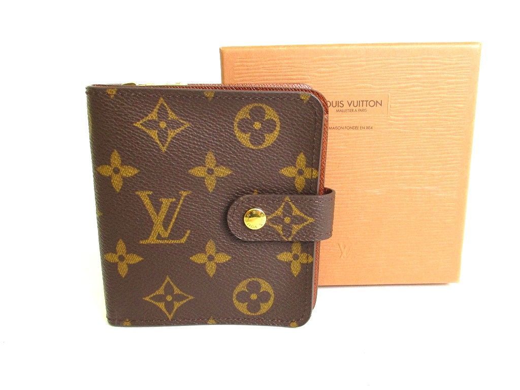 ルイヴィトン LOUIS VUITTON モノグラム コンパクトジップ 2つ折り 財布 コンパクト財布 メンズ レディース 【未使用保管品】