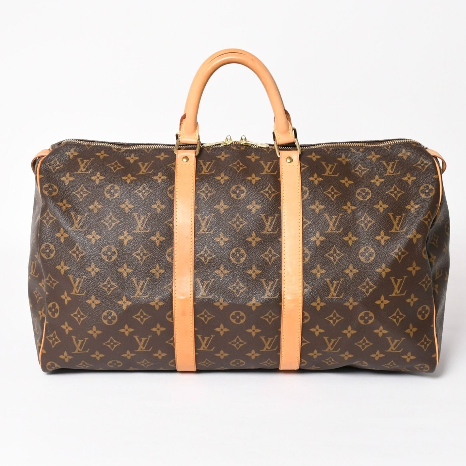 LOUIS VUITTON ルイヴィトン キーポル50 ボストンバッグ M41426 PVC レザー モノグラム FL0064 ゴールド金具 美品 中古 4a004212