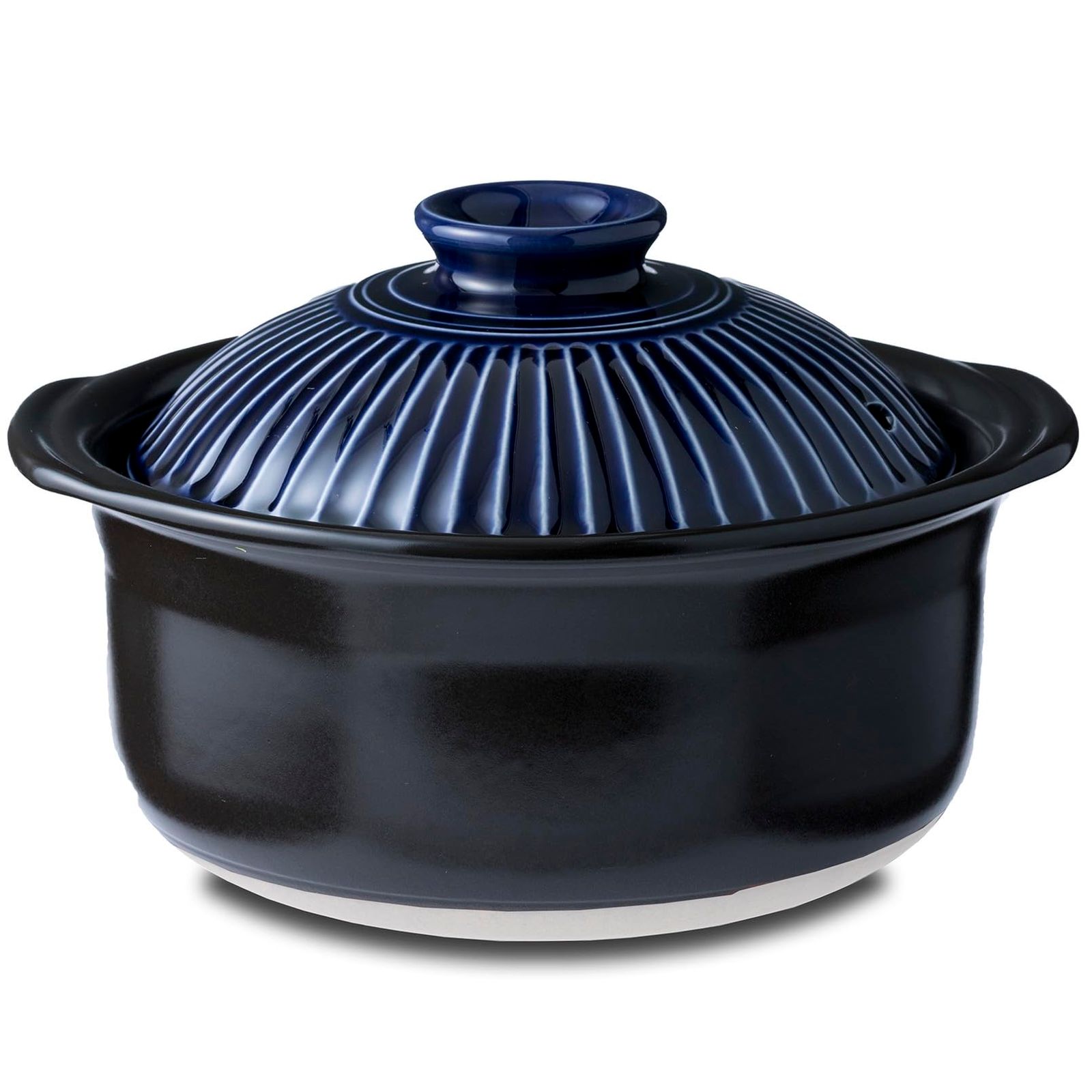 【2025年・正規品】 銀峯陶器(Ginpo Touki) 萬古焼 銀峯 菊花 ご飯鍋 3合炊き 「二重蓋」 ごはん 土鍋 直火対応 瑠璃釉 ブルー 日本製 46171Ju