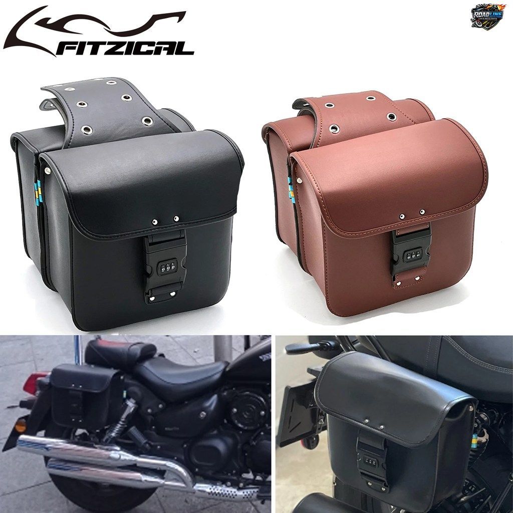 オートバイ用PUレザー製パスワードロック付きサドルバッグ、サイドストレージラゲッジバッグ、ツールパニアサドルバッグ（ハーレースポーツ