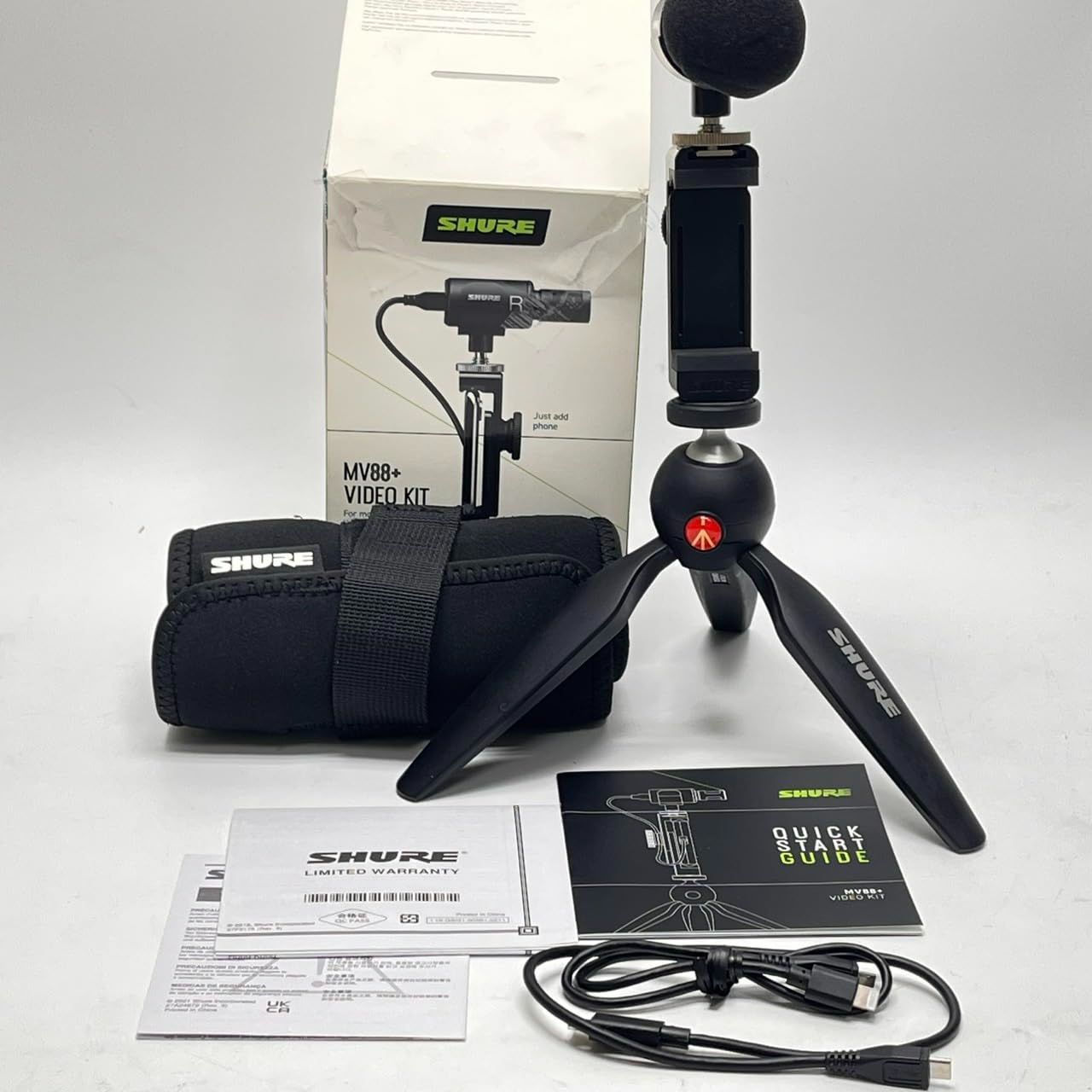 SHURE シュア MV88+ ビデオキット ステレオコンデンサーマイク MV88+DIG-VIDKIT　No3130
