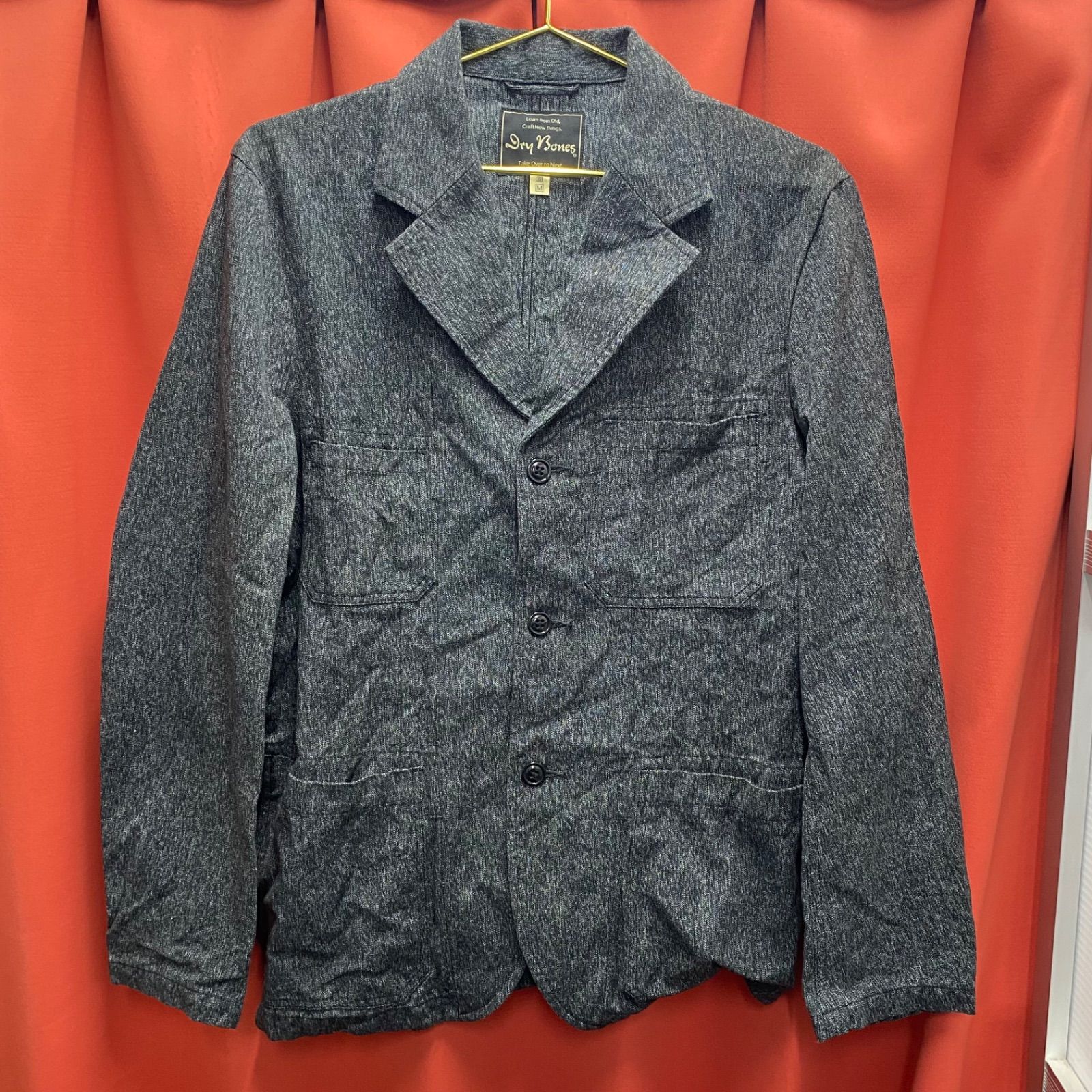 【美品】Dry Bones ドライボーンズ ネップ ツイードジャケット Dry Bones ドライボーンズ ジャケット ダブル テーラード グレー 長袖