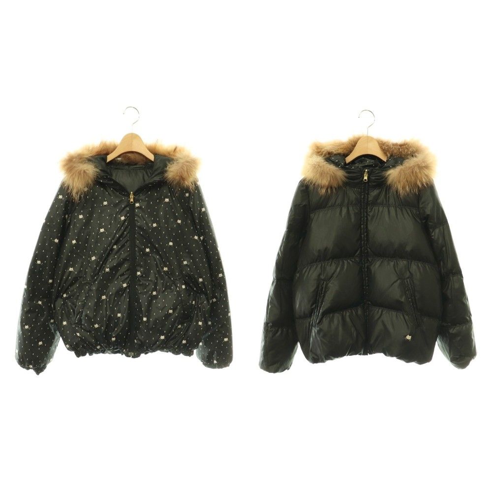 超レア≪ほぼ未使用≫フランシュリッペ リバーシブル ダウンベスト　franche フランシュリッペ franche lippee ラクーンファー付き リバーシブル