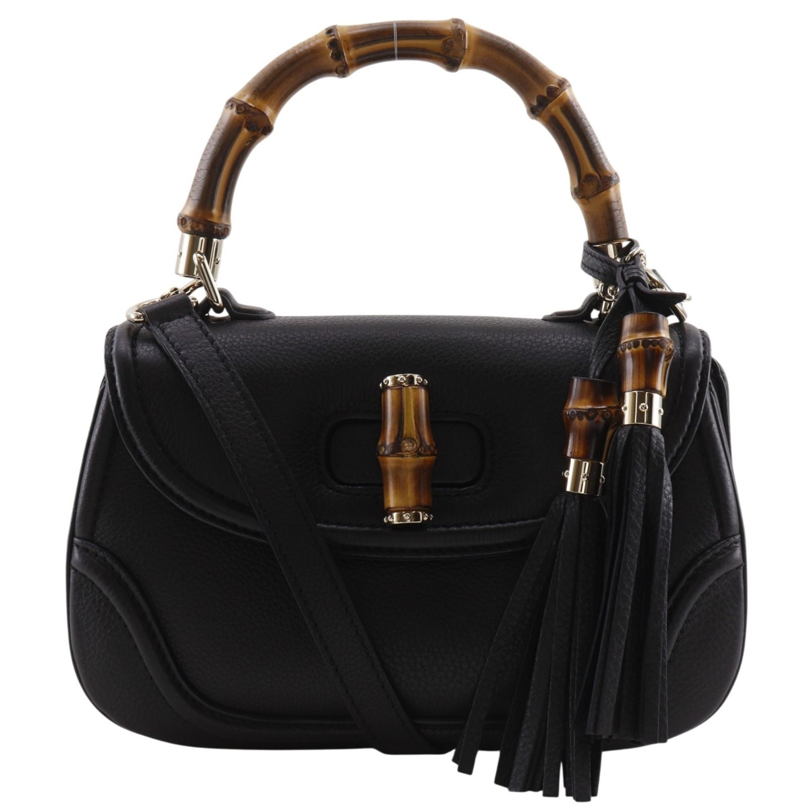 【GUCCI】グッチ バンブー 2WAYショルダー 254884 カーフ 黒 レディース ハンドバッグ