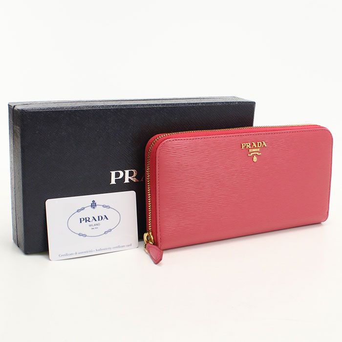 PRADA プラダ ジップアラウンド長財布 ヴィッテロムーブ 1ML506 長財布ラウンドファスナー レザー【中古】 レディース