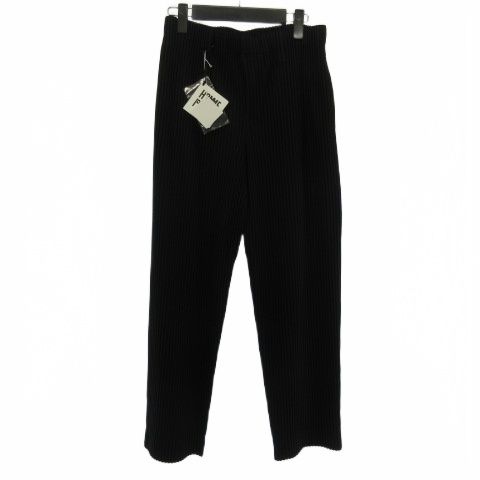 プリーツプリーズ PLEATS PLEASE 美品 HOMME BASICS プリーツ パンツ スラックス 1 黒 ブラック HP55JF550