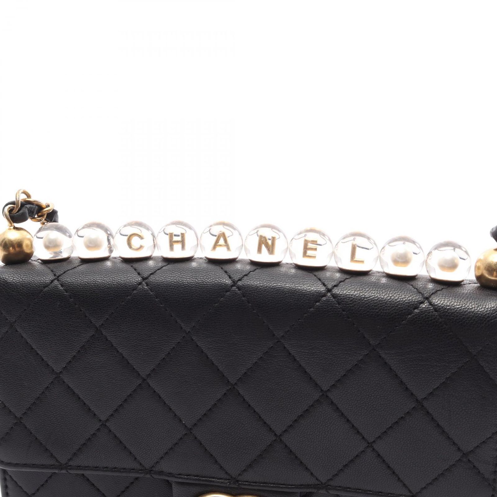 シャネル CHANEL ショルダーバッグ マトラッセ ブラック ラムスキン（羊革） マトラッセ チェーンショルダー レディース Used A