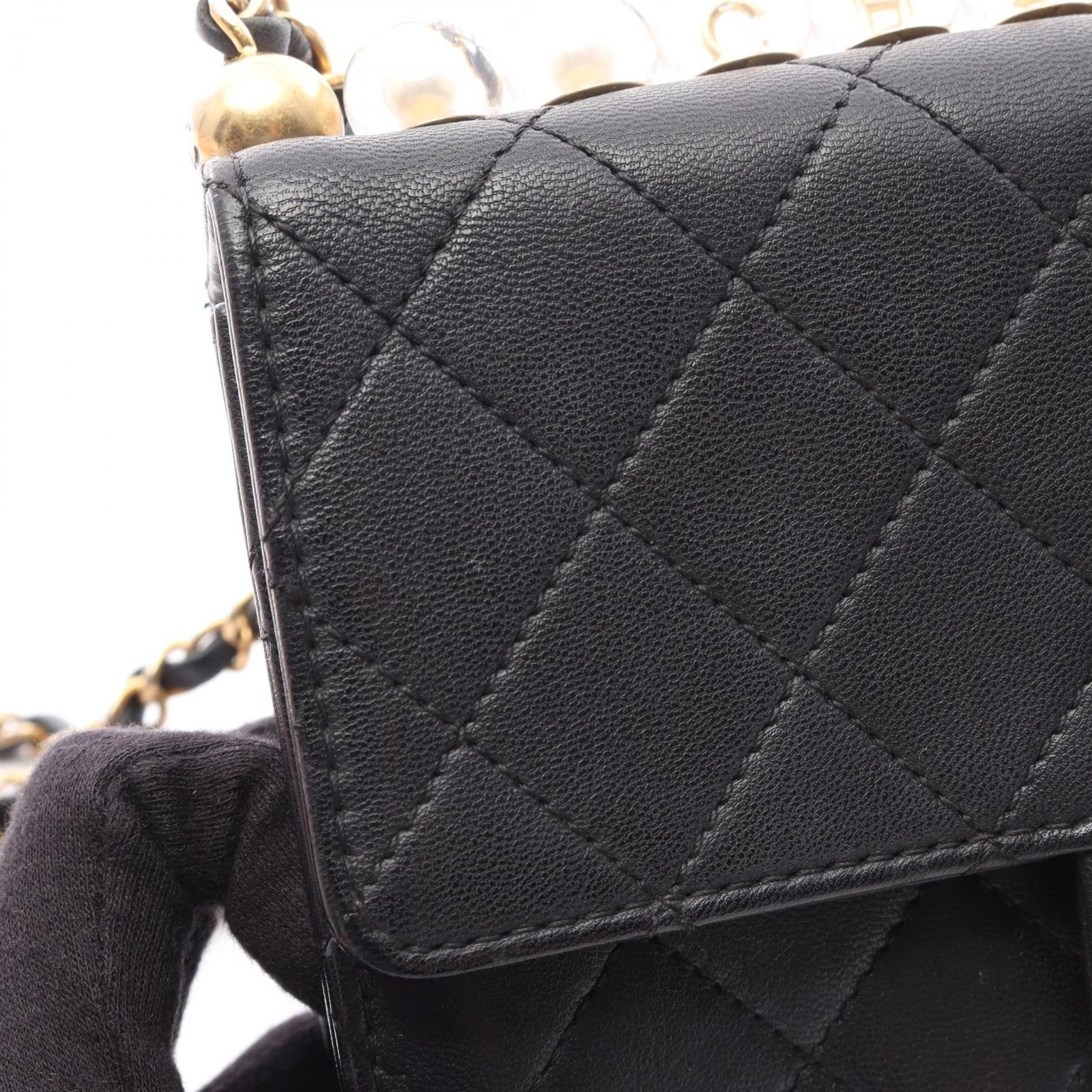シャネル CHANEL ショルダーバッグ マトラッセ ブラック ラムスキン（羊革） マトラッセ チェーンショルダー レディース Used A