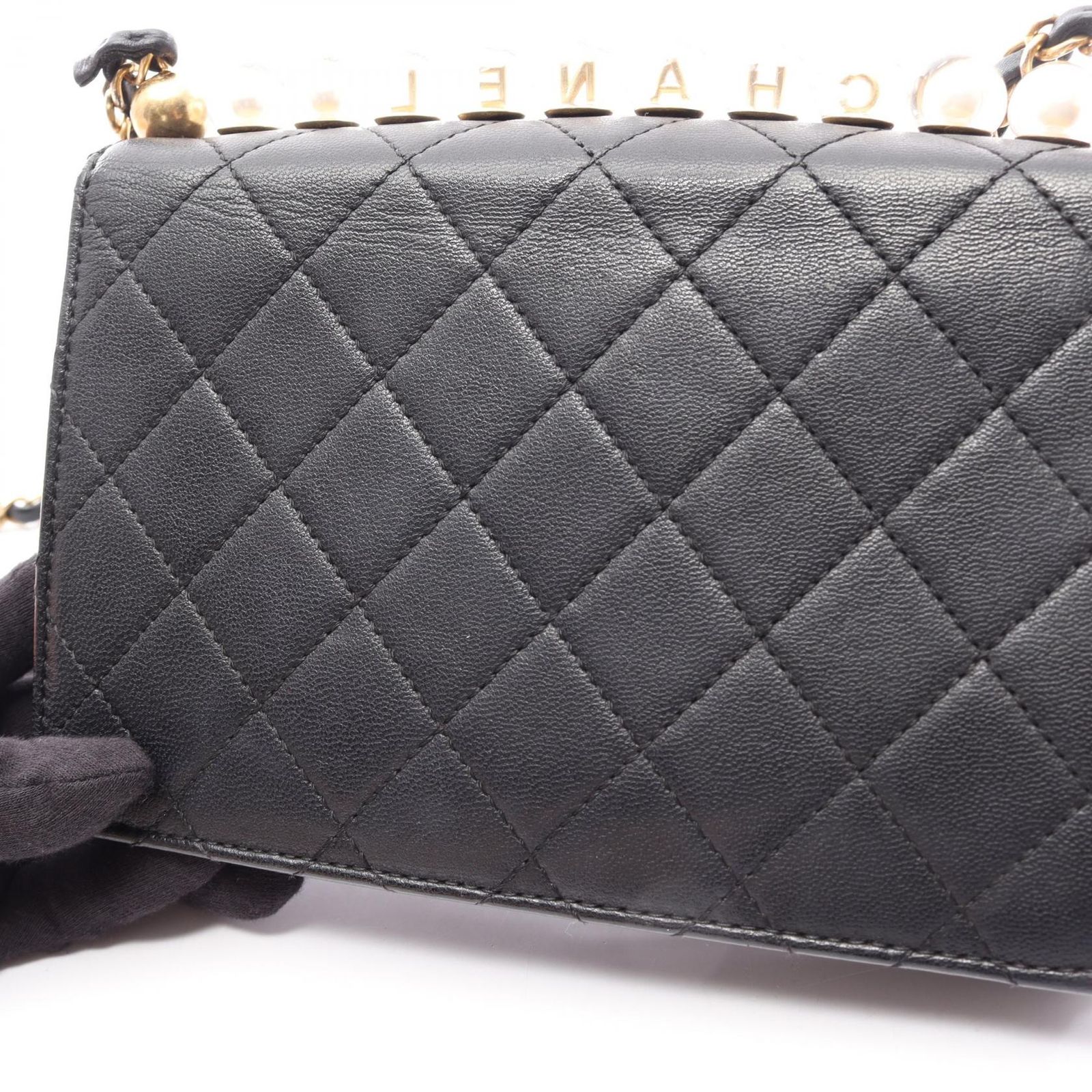 シャネル CHANEL ショルダーバッグ マトラッセ ブラック ラムスキン（羊革） マトラッセ チェーンショルダー レディース Used A