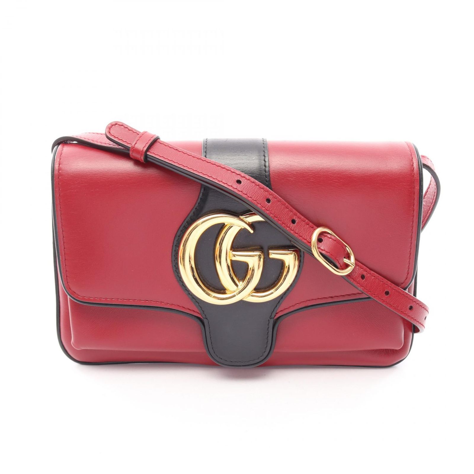 グッチ GUCCI ショルダーバッグ アリー スモール GGマーモント 550129 レッド/ブラック レザー アリー GGマーモント ショルダーバッグ レディース Used B