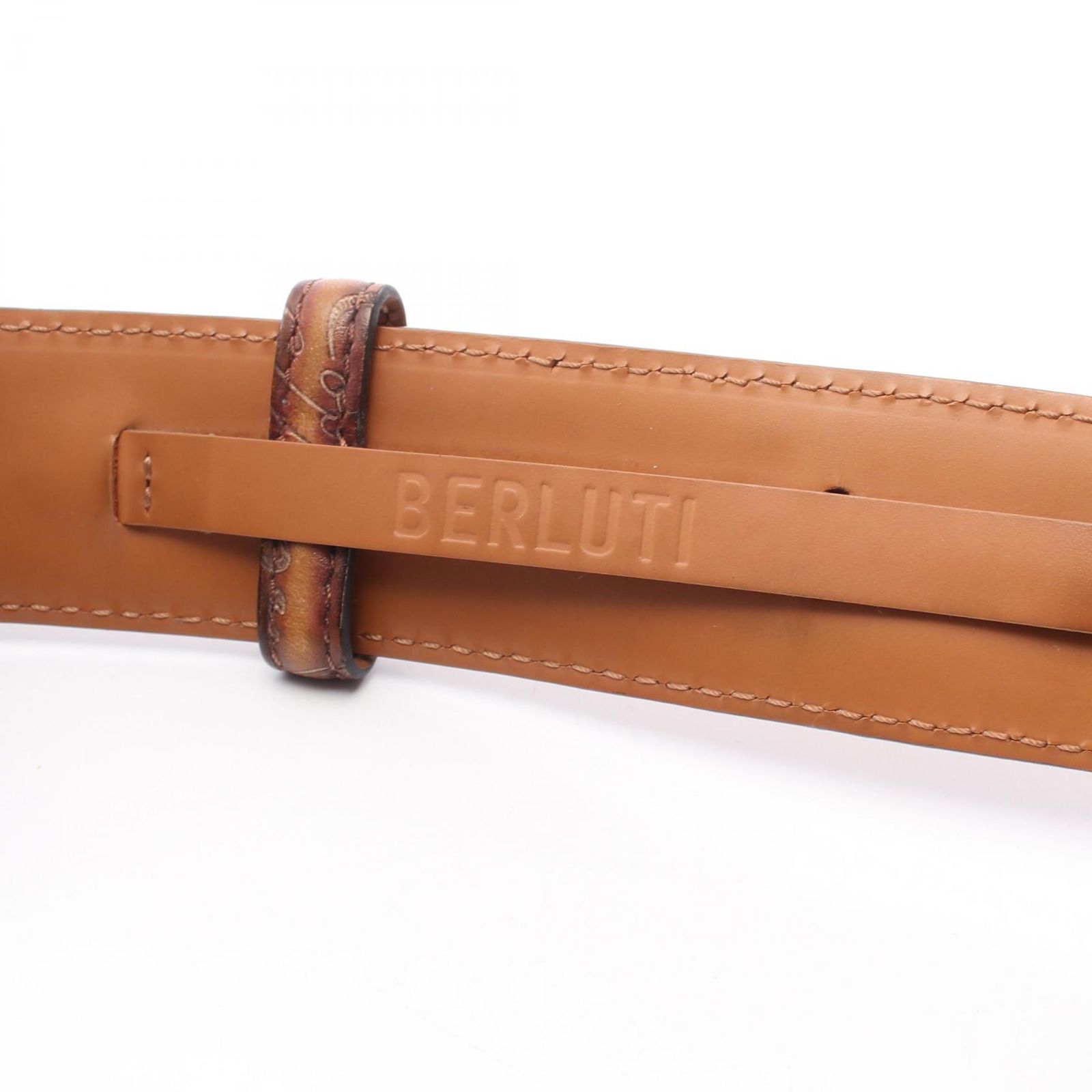 ベルルッティ Berluti ベルト カリグラフィ シルバー金具 レザー