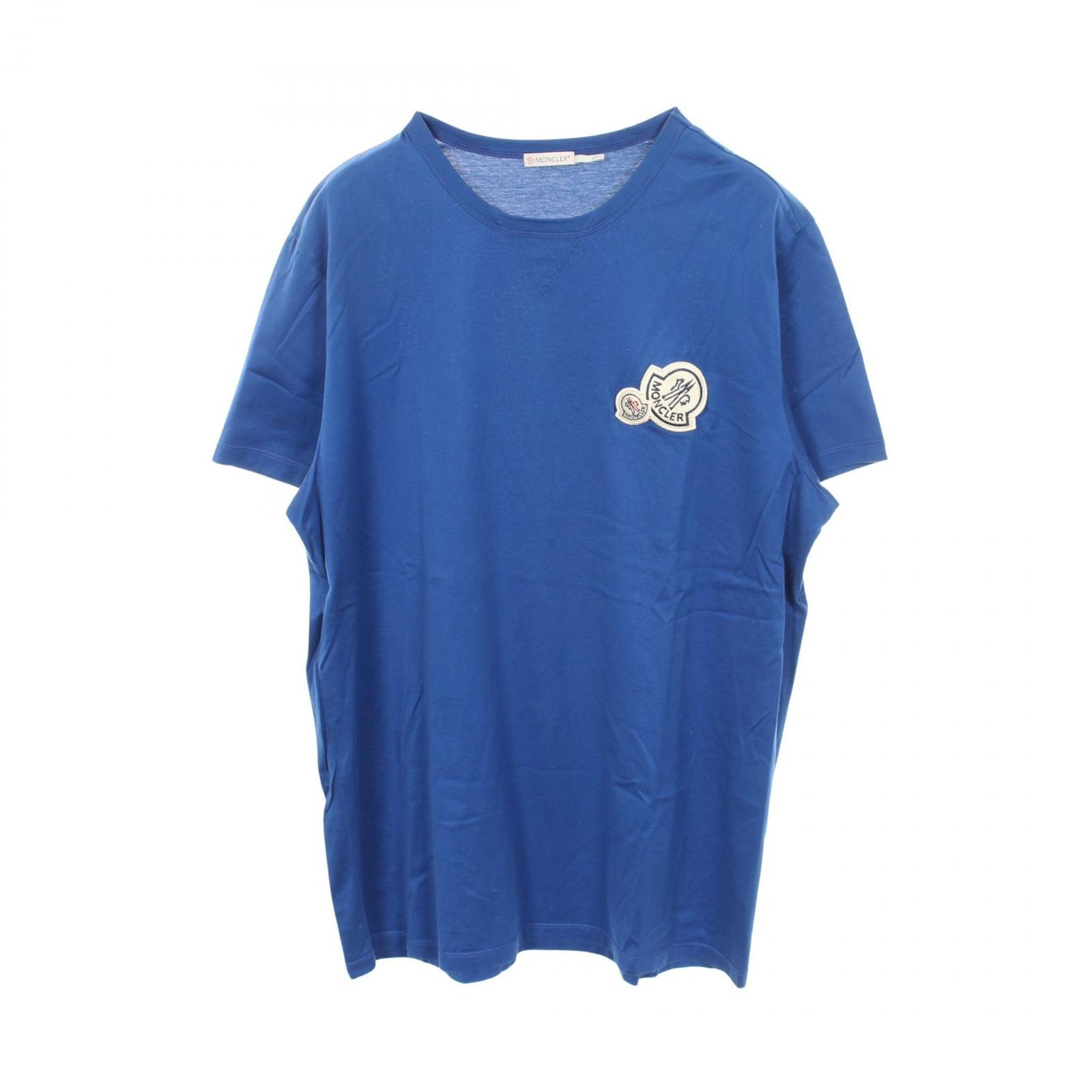 モンクレール MONCLER 半袖Tシャツ ロゴワッペン E20918032500 ブルー コットン Tシャツ メンズ Used B