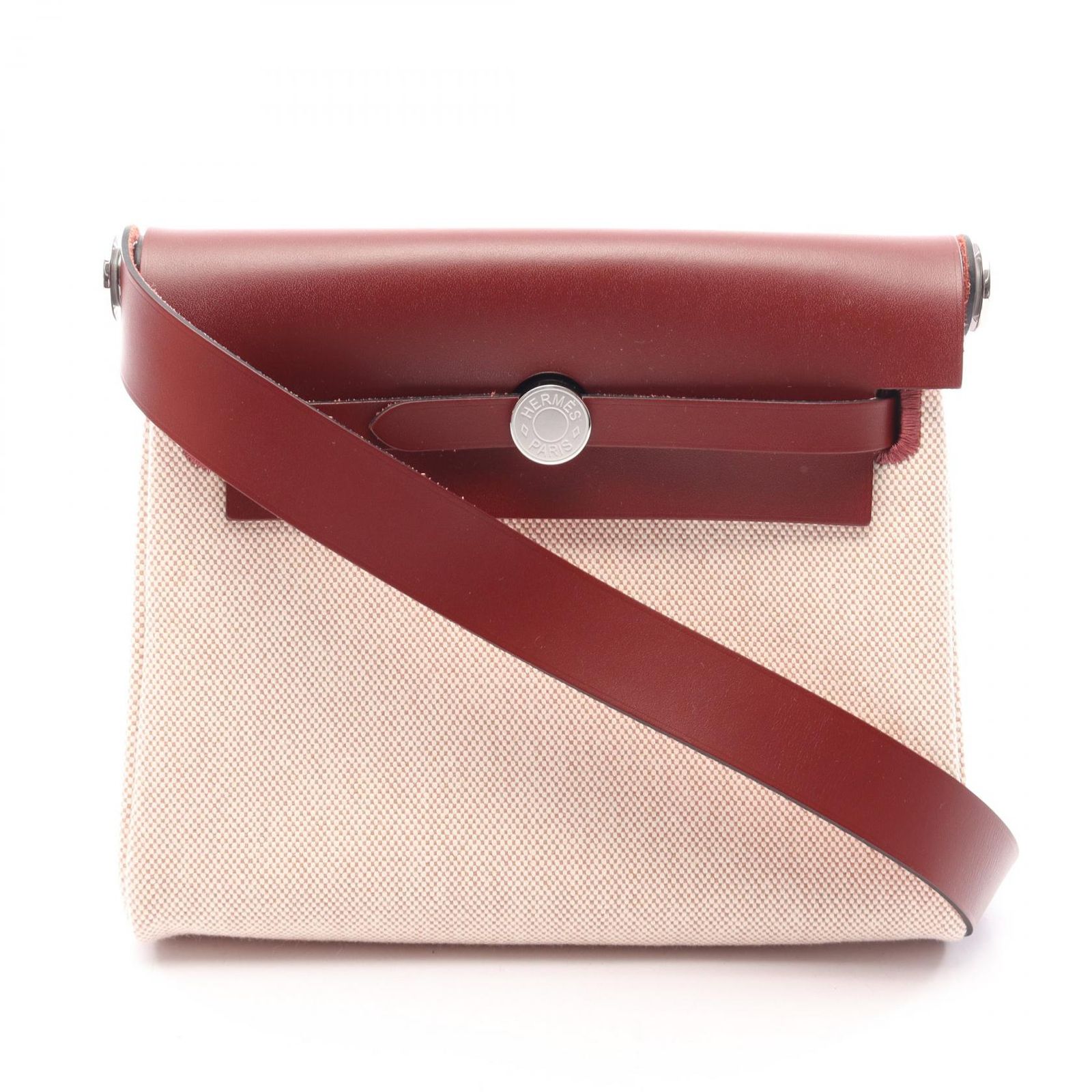 エルメス HERMES ショルダーバッグ エールバッグジップ ミニ エクリュ ルージュアッシュ ルージュアッシュ/エクリュ キャンバス レザー エールバッグジップ ミニ ルージュアッシュ/エクリュ