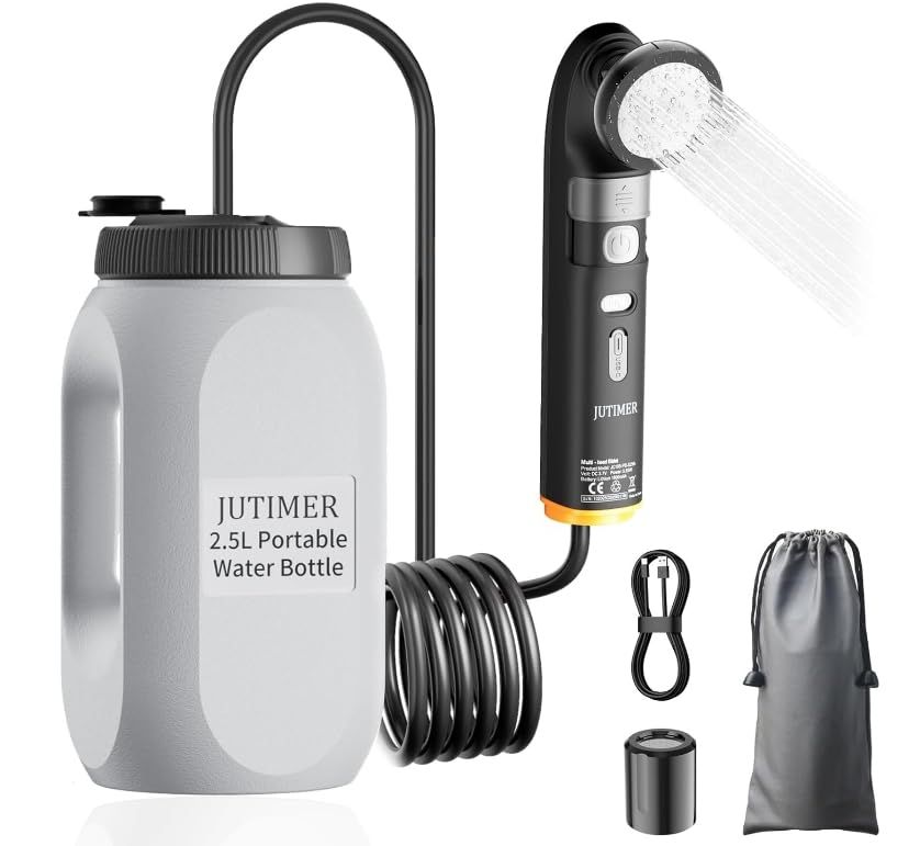 【新品】ポータブルシャワー 携帯ウォシュレット 携帯うおしゅレット 両用 2.5L大容量 JUTIMER 電動 2WAY洗浄ヘッド おしり洗浄 おしりシャワー 残量インジケーター Type-C充電対応 2段階水圧モード 1.2mのホース付属 df9d12da