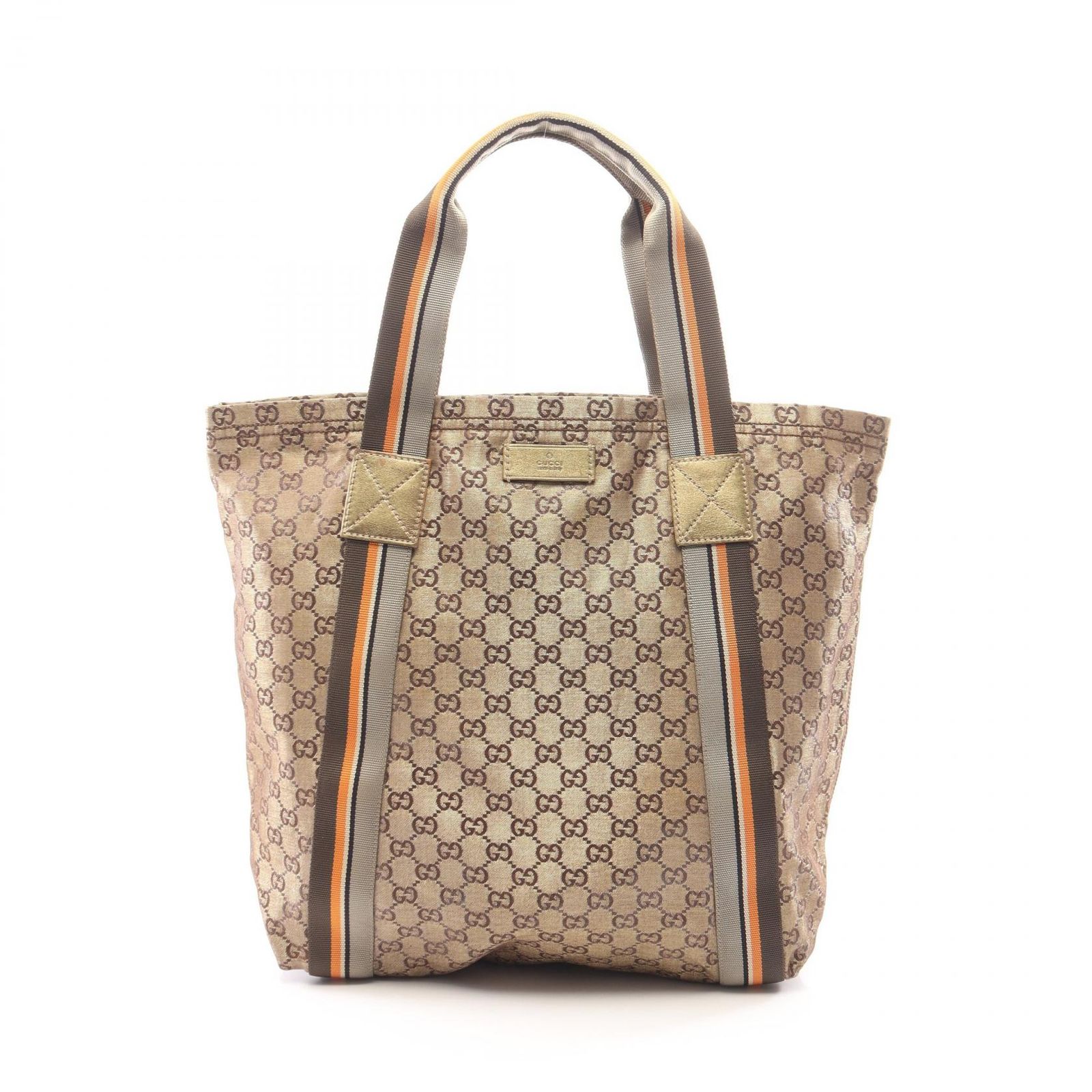 グッチ GUCCI トートバッグ GG柄 189669 ゴールド キャンバス GGクリスタル トート レディース Used B
