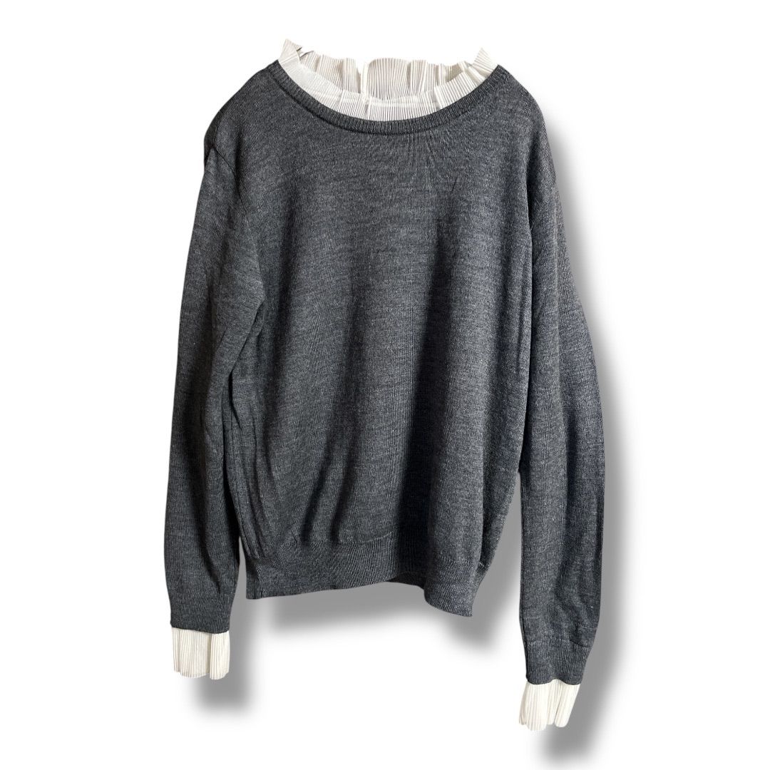 SEASON STYLE LAB シーズンスタイルラボ レースフリル付き ニット 