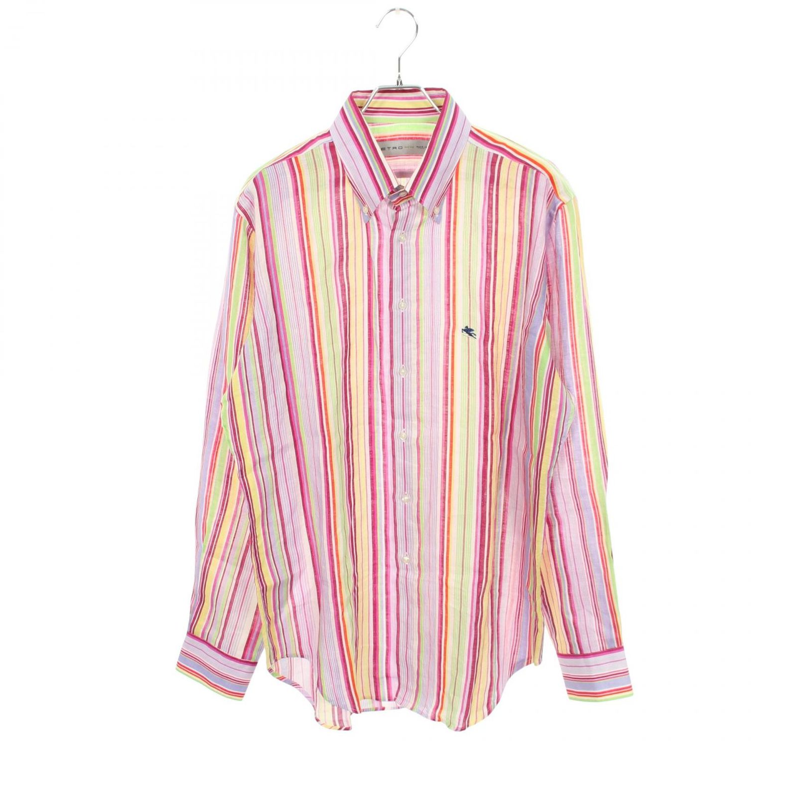 エトロ ETRO ストライプ ボタンダウン 長袖 121-13105-4156 ファブリック シャツ メンズ Used A