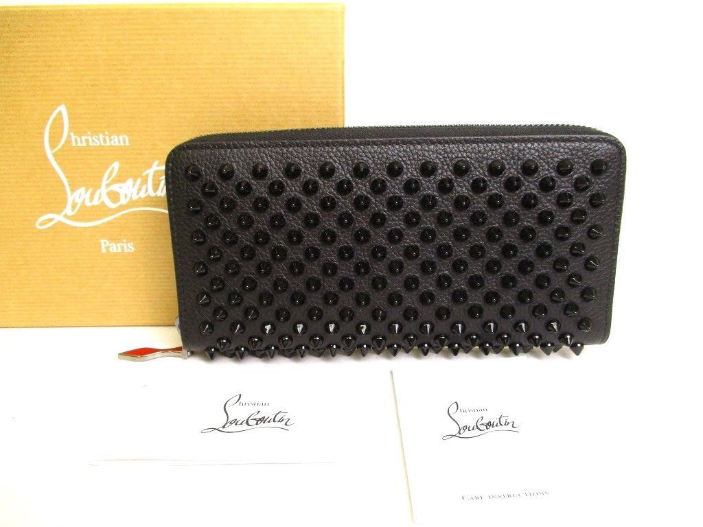 クリスチャン ルブタン Christian Louboutin パネトーネ パイク スタッズ ラウンドファスナ― 長財布 メンズ レディース 【新古品】