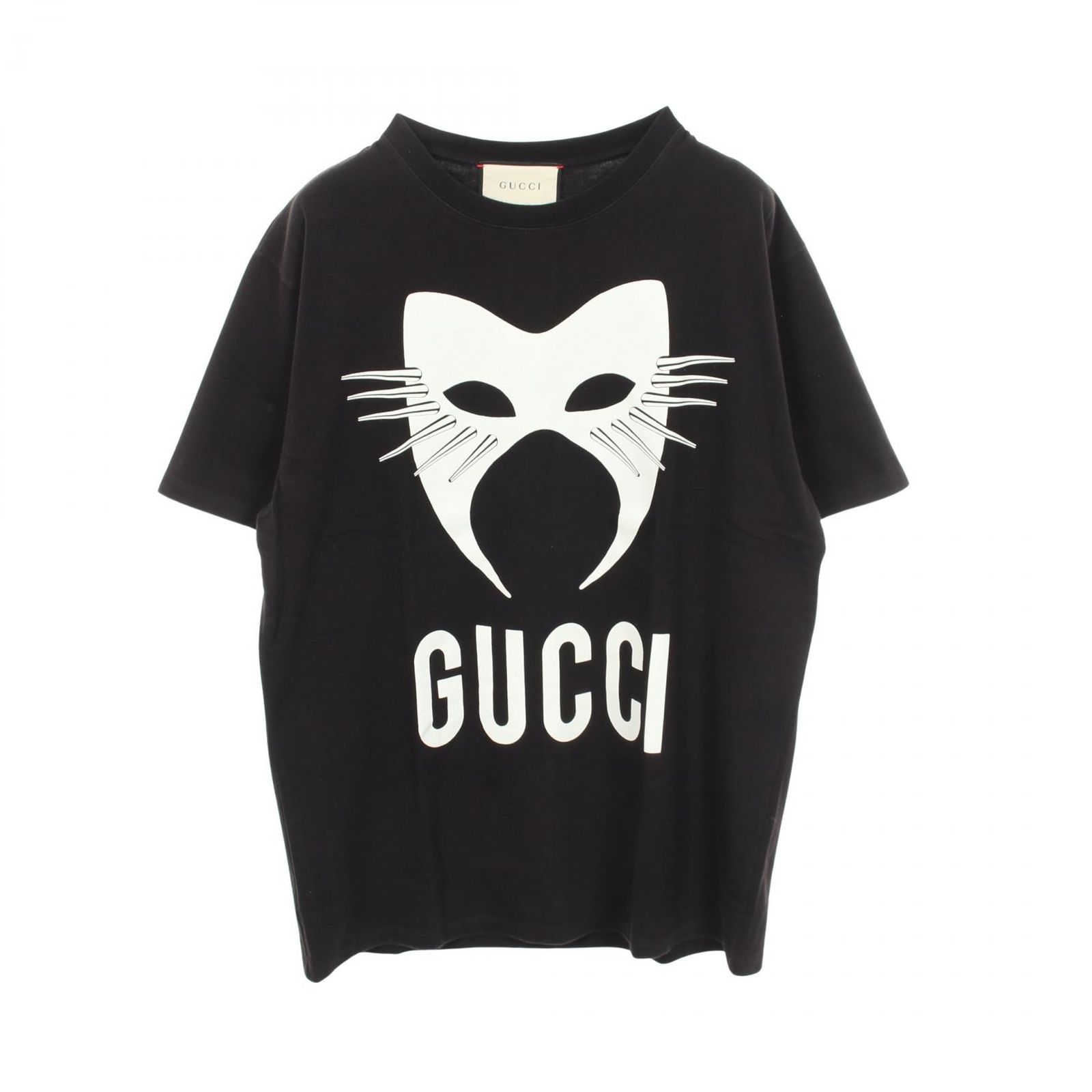 グッチ GUCCI 半袖Tシャツ スパイクマスク 565806 ブラック コットン Tシャツ メンズ Used B