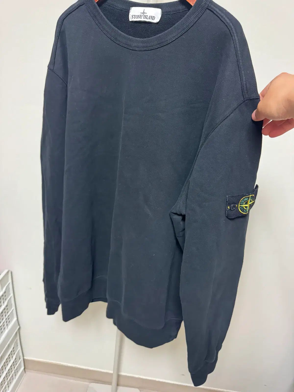 STONE ISLAND ストーンアイランド クラシック ワッペン クルーネック スウェット ブラック XXL