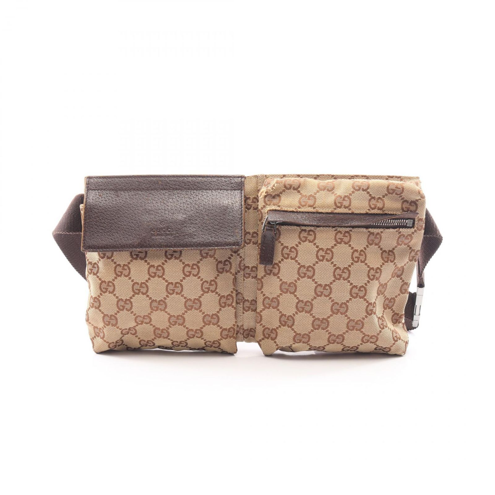 グッチ GUCCI ウエストバッグ ボディバッグ GGキャンバス 28566 ベージュ キャンバス レザー ウエストバッグ ユニセックス Used B