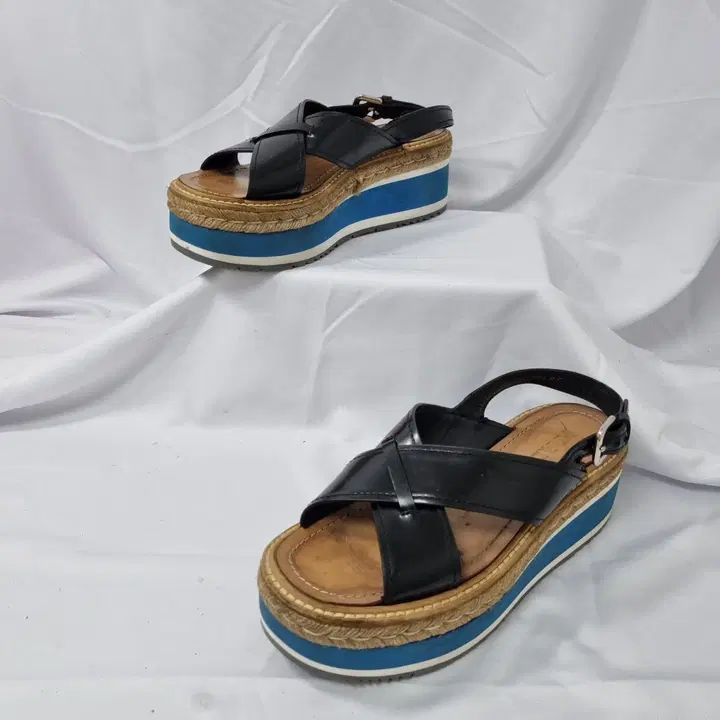 ドゥハヴィンテージ 37 5/245 PRADA プラダ エスパドリーユ クロス プラットフォーム スリングバック サンダル
