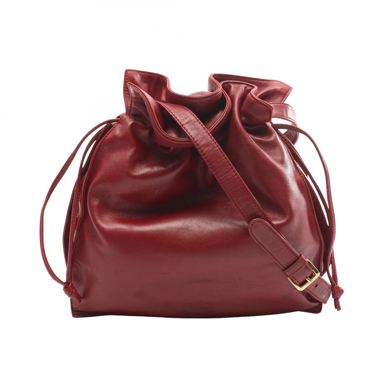 ロエベ LOEWE ショルダーバッグ アナグラム ボルドー レザー アナグラム ショルダー レディース Used B