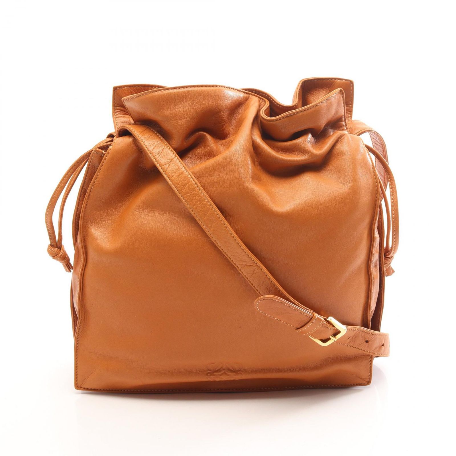 ロエベ LOEWE ショルダーバッグ アナグラム ブラウン レザー アナグラム ショルダー レディース Used B