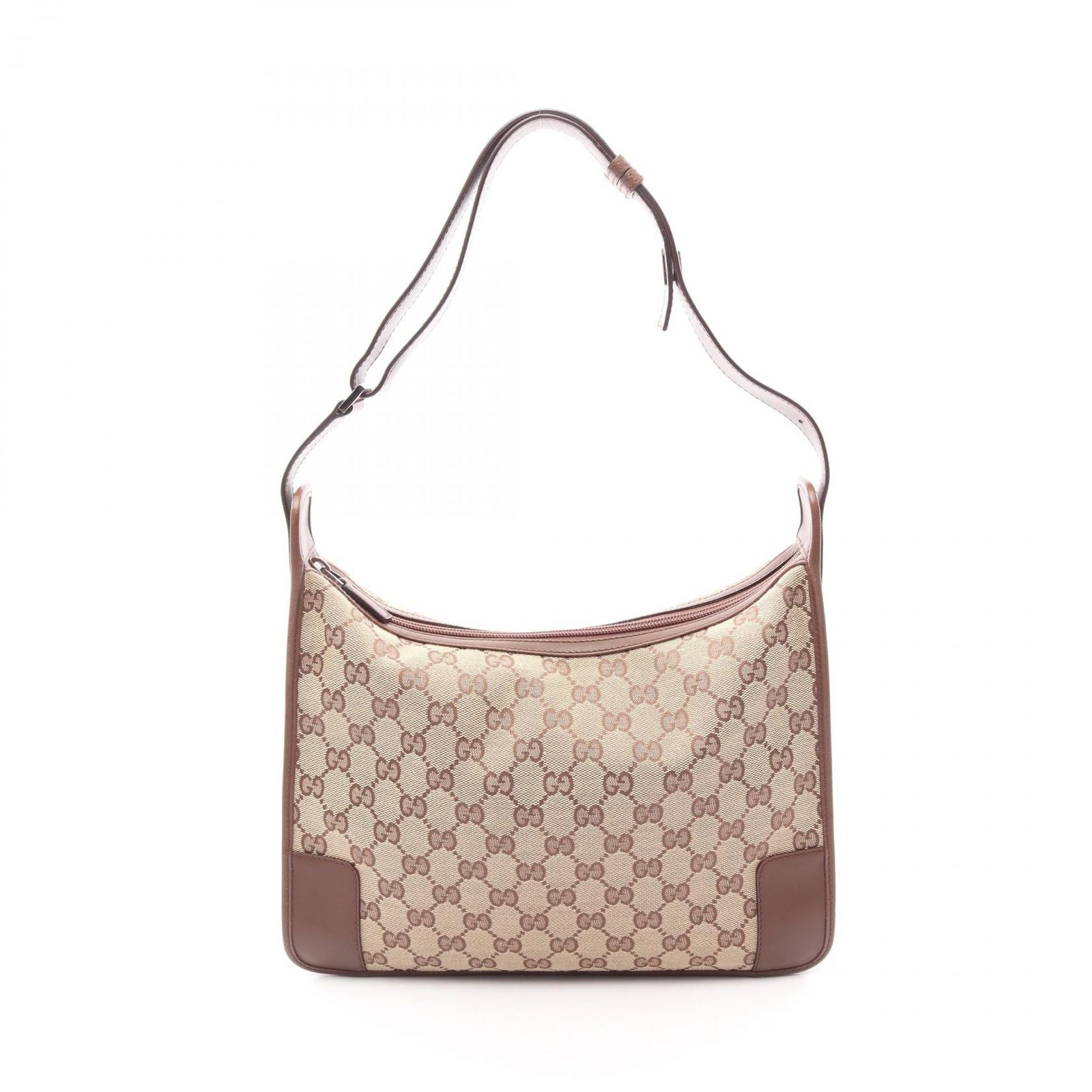 グッチ GUCCI ショルダーバッグ GGキャンバス 001 4205 ベージュ/ブラウン キャンバス レザー ワンショルダー レディース Used B