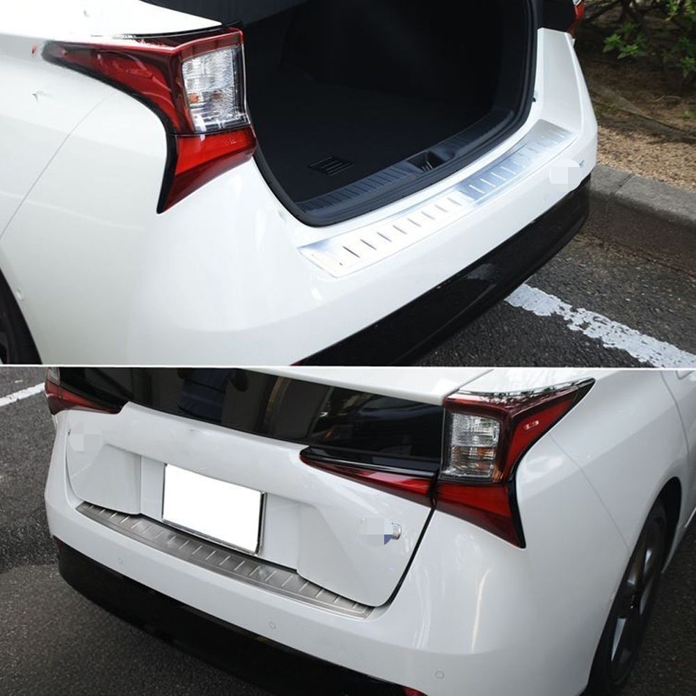 送料無料 トヨタ TOYOTA プリウス Prius 50系 後期 2019年式対応 リアバンパープロテクター 304ステンレス製 1点セット 貼り付け式 外装リアガード キズ防止 汚れ対策 荷物積み下ろし時の擦れ対策 車体保護 光沢アップ 専用設計 簡単装着