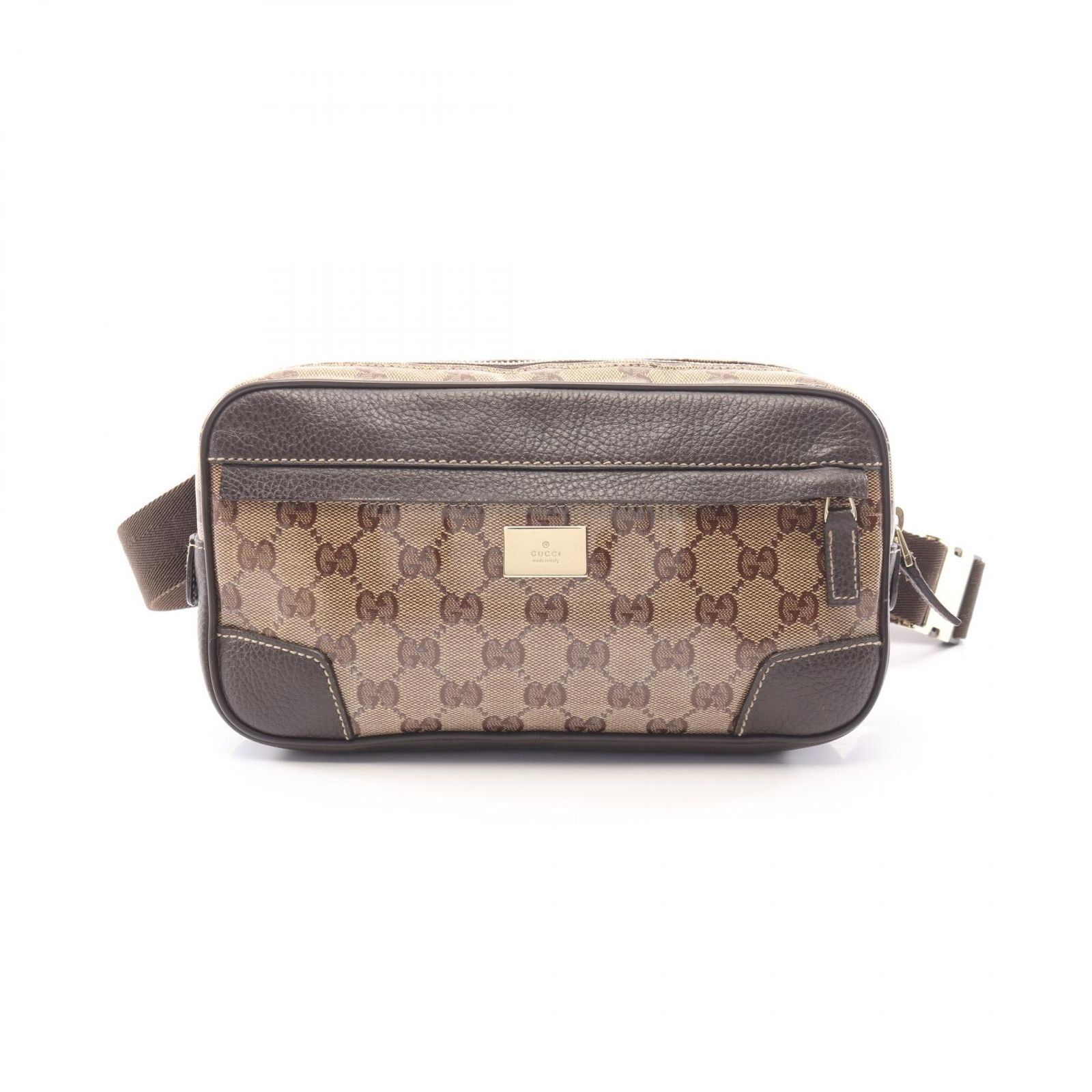 グッチ GUCCI ウエストバッグ ボディバッグ GGクリスタル 336672 ベージュ/ダークブラウン PVCコーティングキャンバス レザー GGクリスタル ウエストバッグ ユニセックス