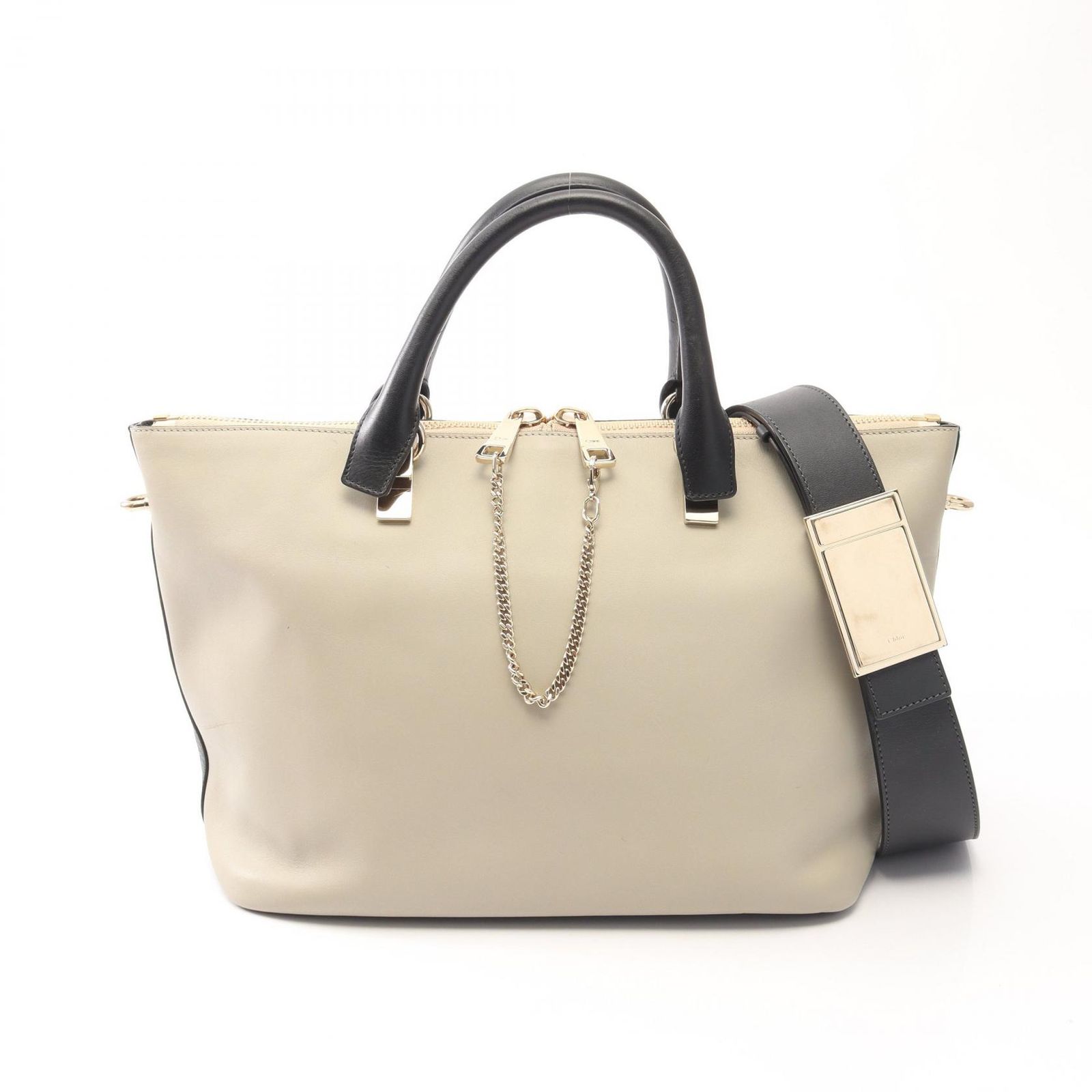 クロエ Chloe ハンドバッグ ベイリー 2WAY ブラック/グレー レザー ベイリー 2wayハンド レディース Used B