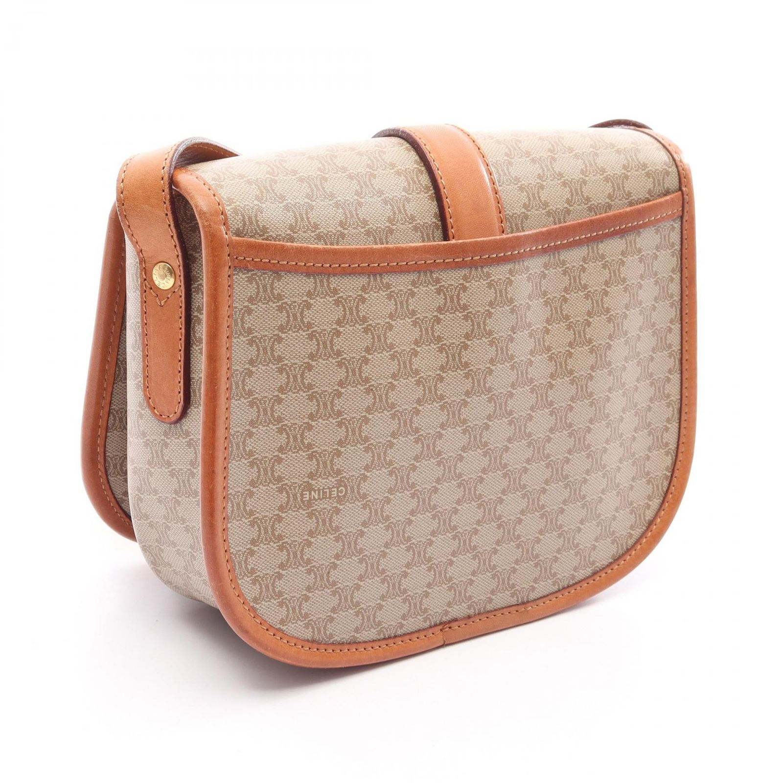 セリーヌ CELINE ショルダーバッグ マカダム ベージュ PVCコーティング