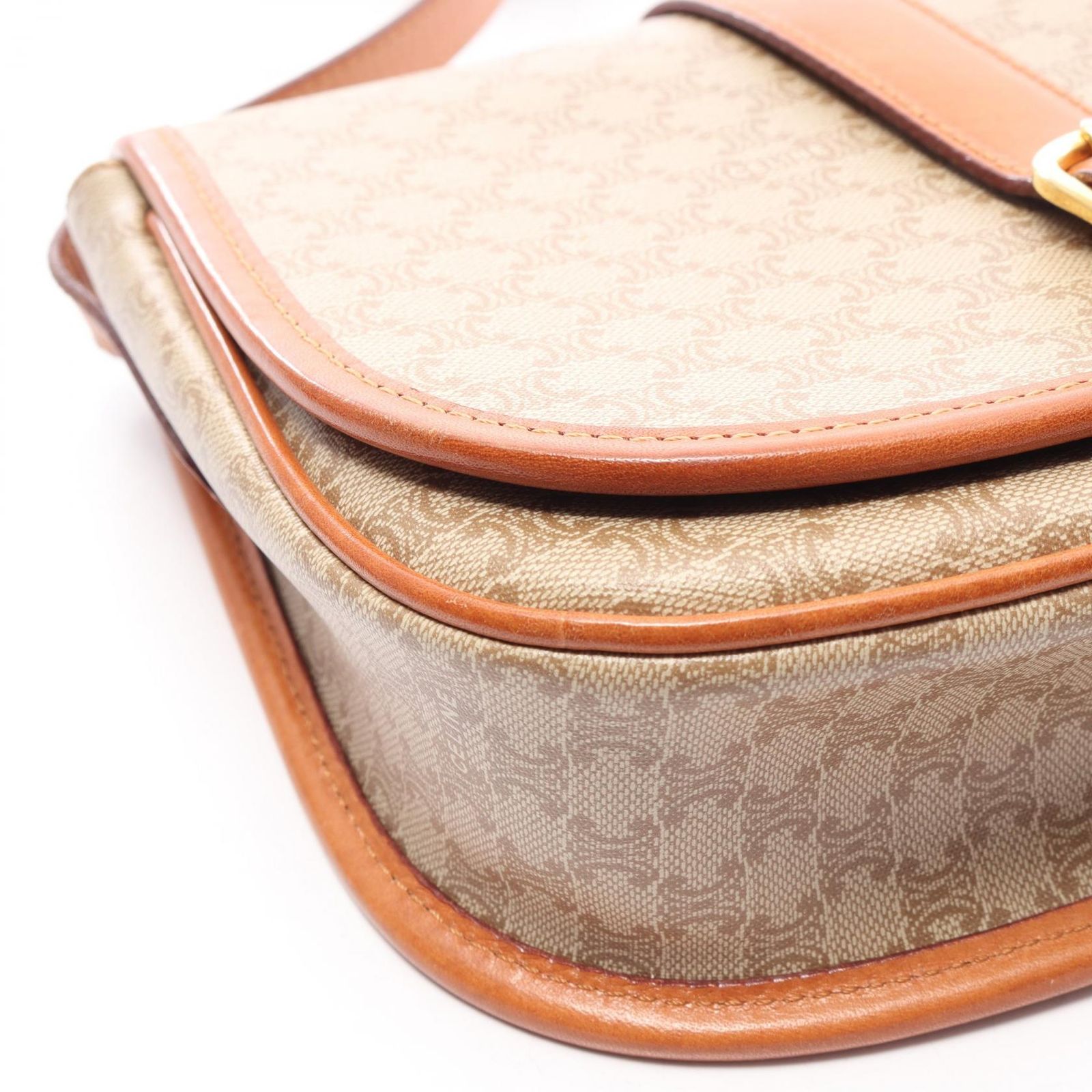 セリーヌ CELINE ショルダーバッグ マカダム ベージュ PVCコーティング