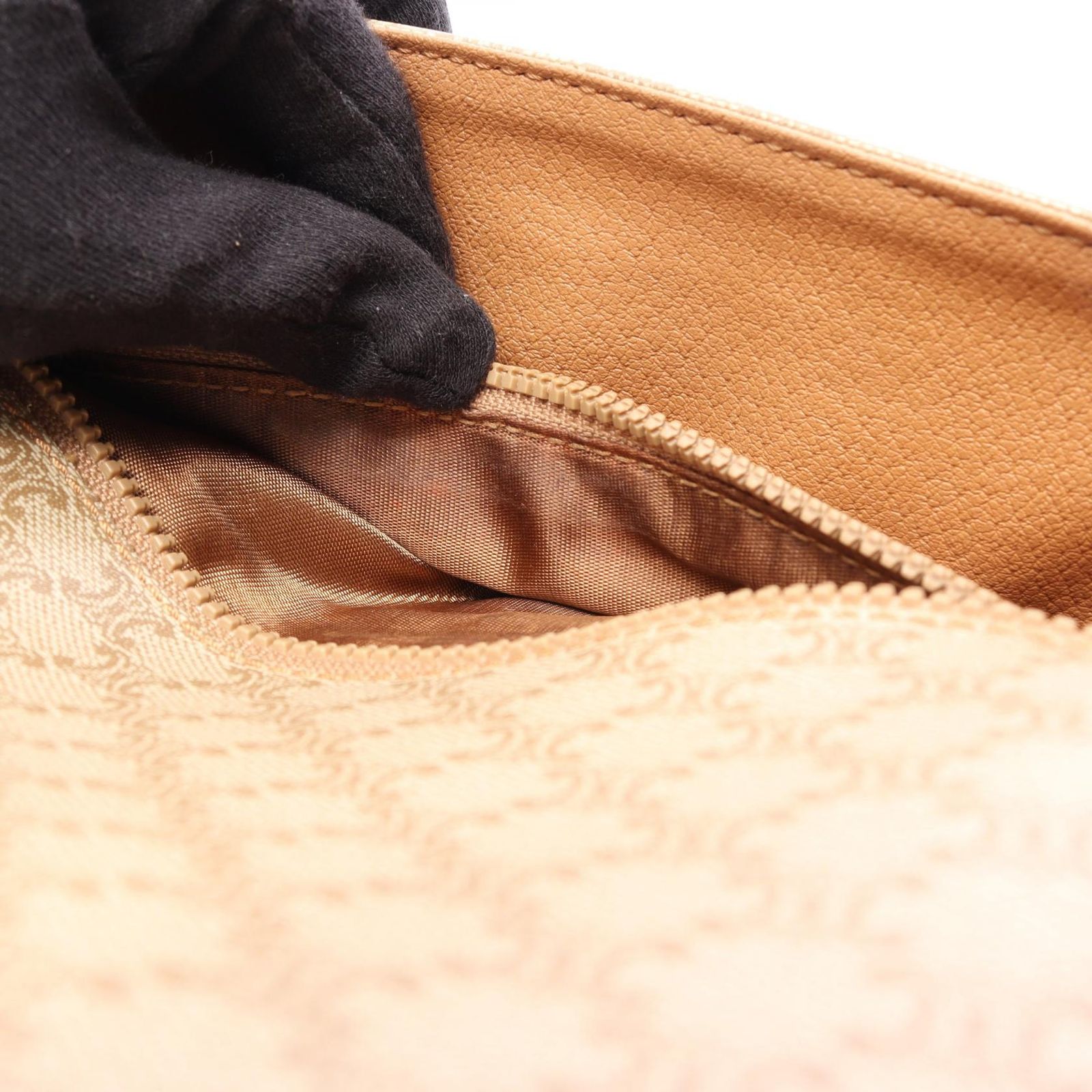 セリーヌ CELINE ショルダーバッグ マカダム ベージュ PVCコーティング 