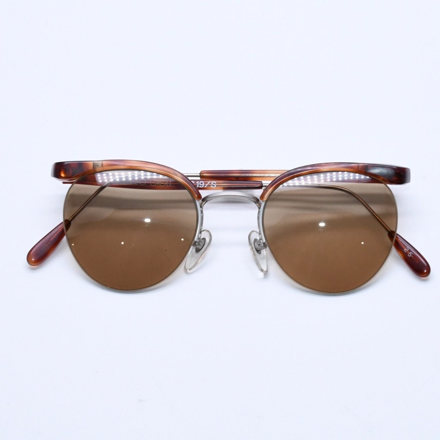 極美品 ROMEO GIGLI ロメオ ジリ 90's ヴィンテージサングラス サイズ 47□22 140 ブラウン イエロー 中古 4a004159