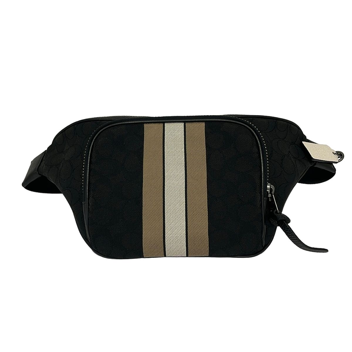 COACH(コーチ) ウエストポーチ トンプソン ベルト バッグ シグネチャー ジャカード ウィズ ヴァーシティ ストライプ C5386 レザー