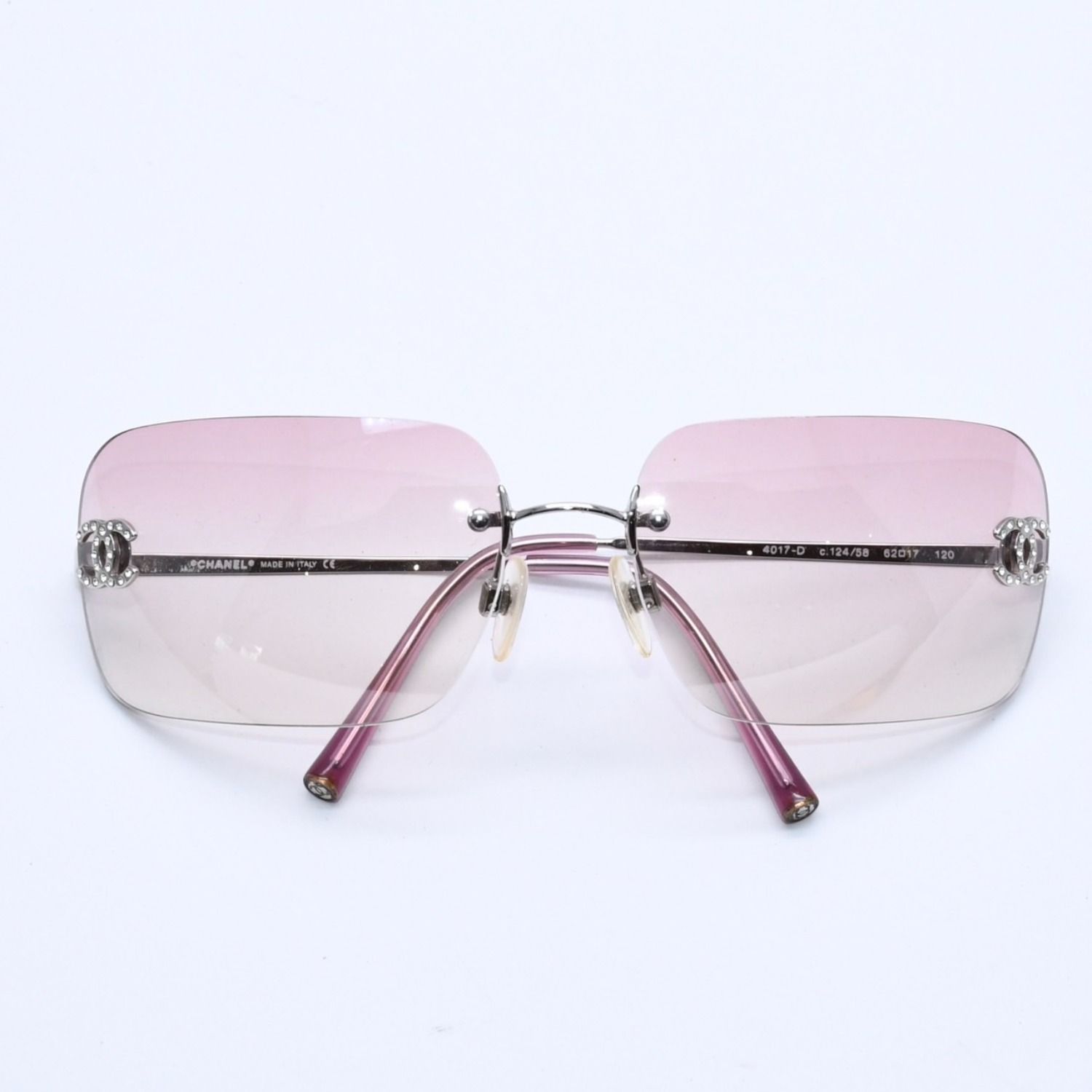 極美品 CHANEL シャネル リムレス サングラス アイウェア 4017-D c.124 