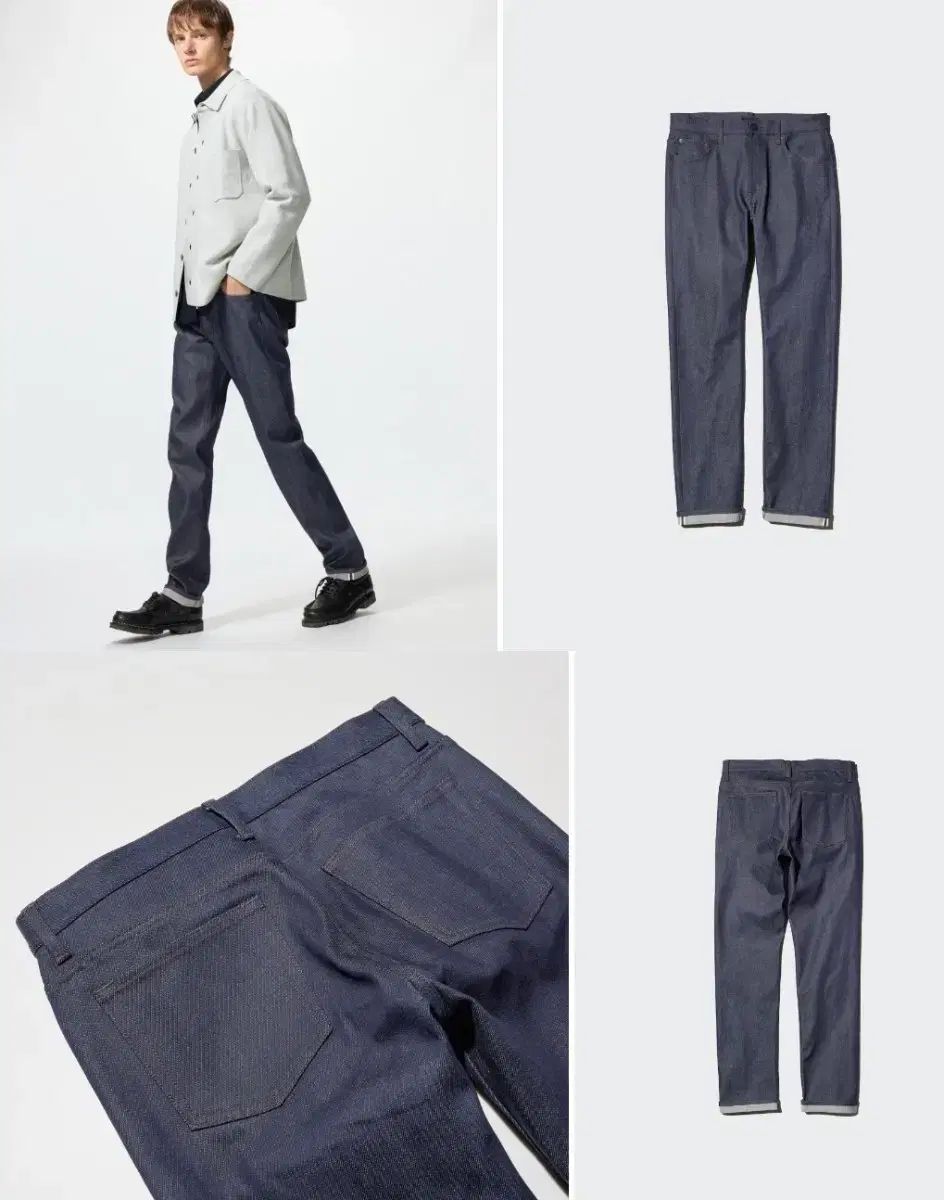 ユニクロ公式 UNIQLO セルビッジスリムフィットストレートジーンズ 